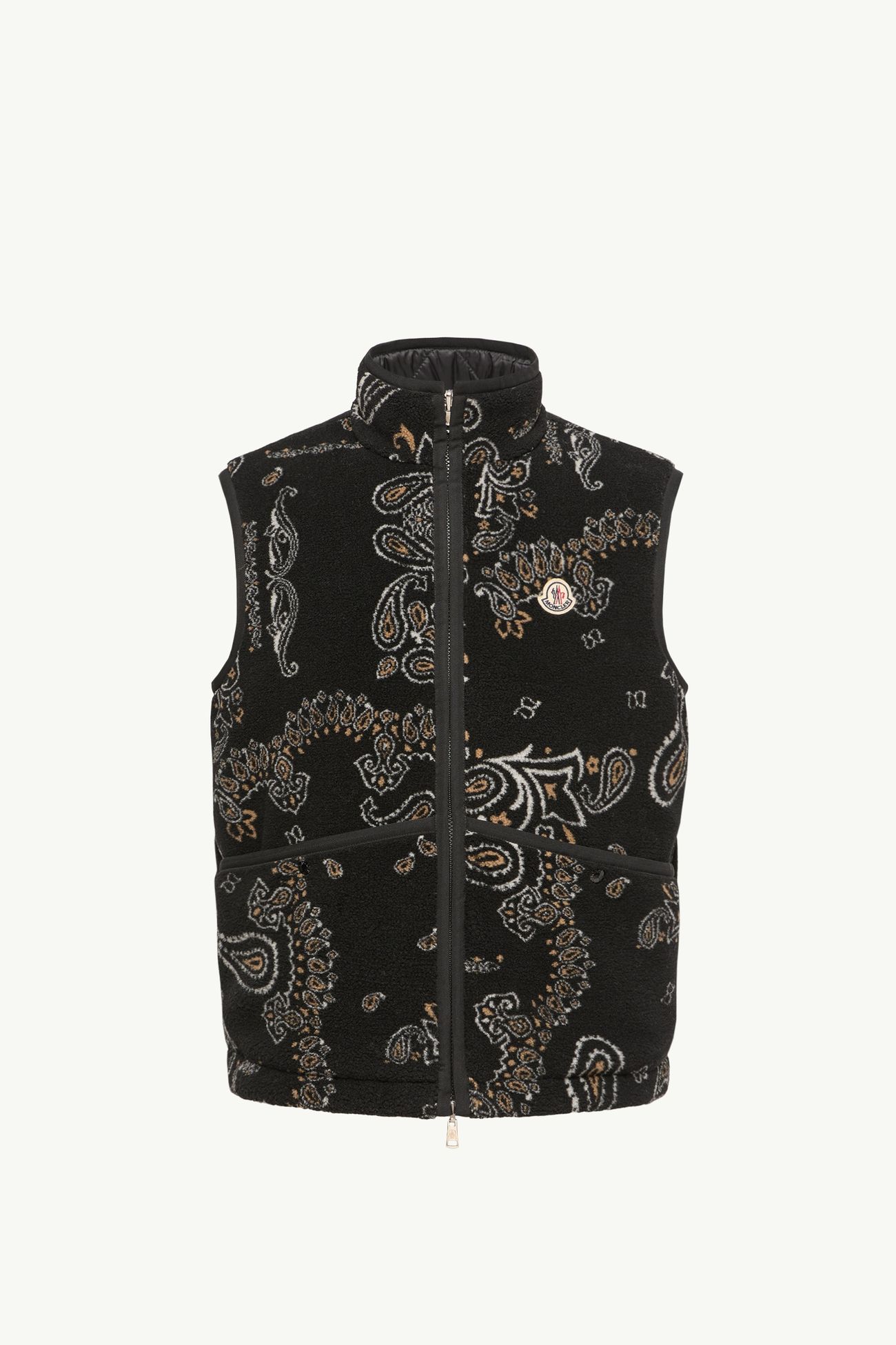 男士双面佩斯利印花加衬泰迪绒风格马甲 男士 黑色 Moncler 2