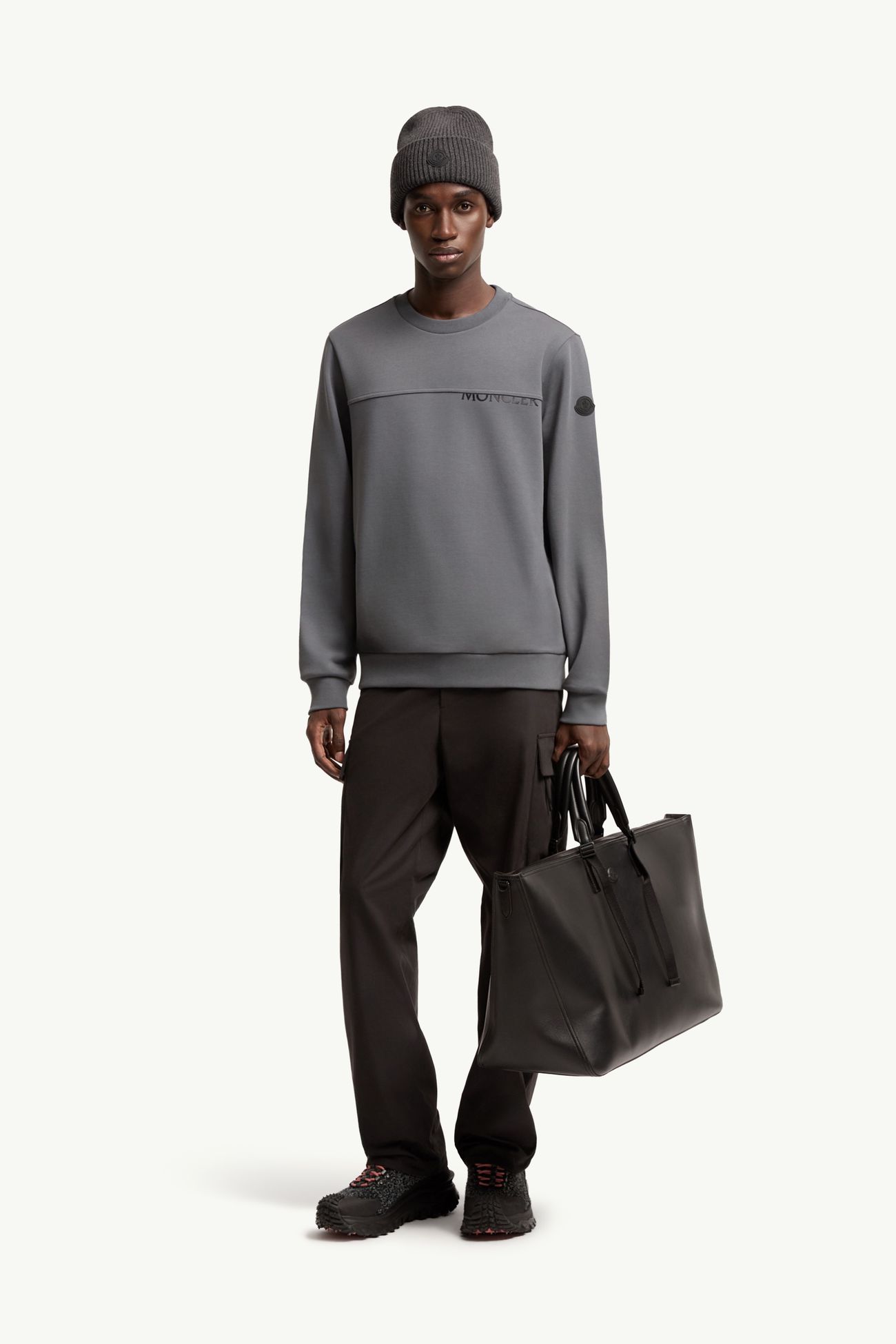 Sweatshirt aus Baumwolle mit Logo Herren Grau Moncler 0