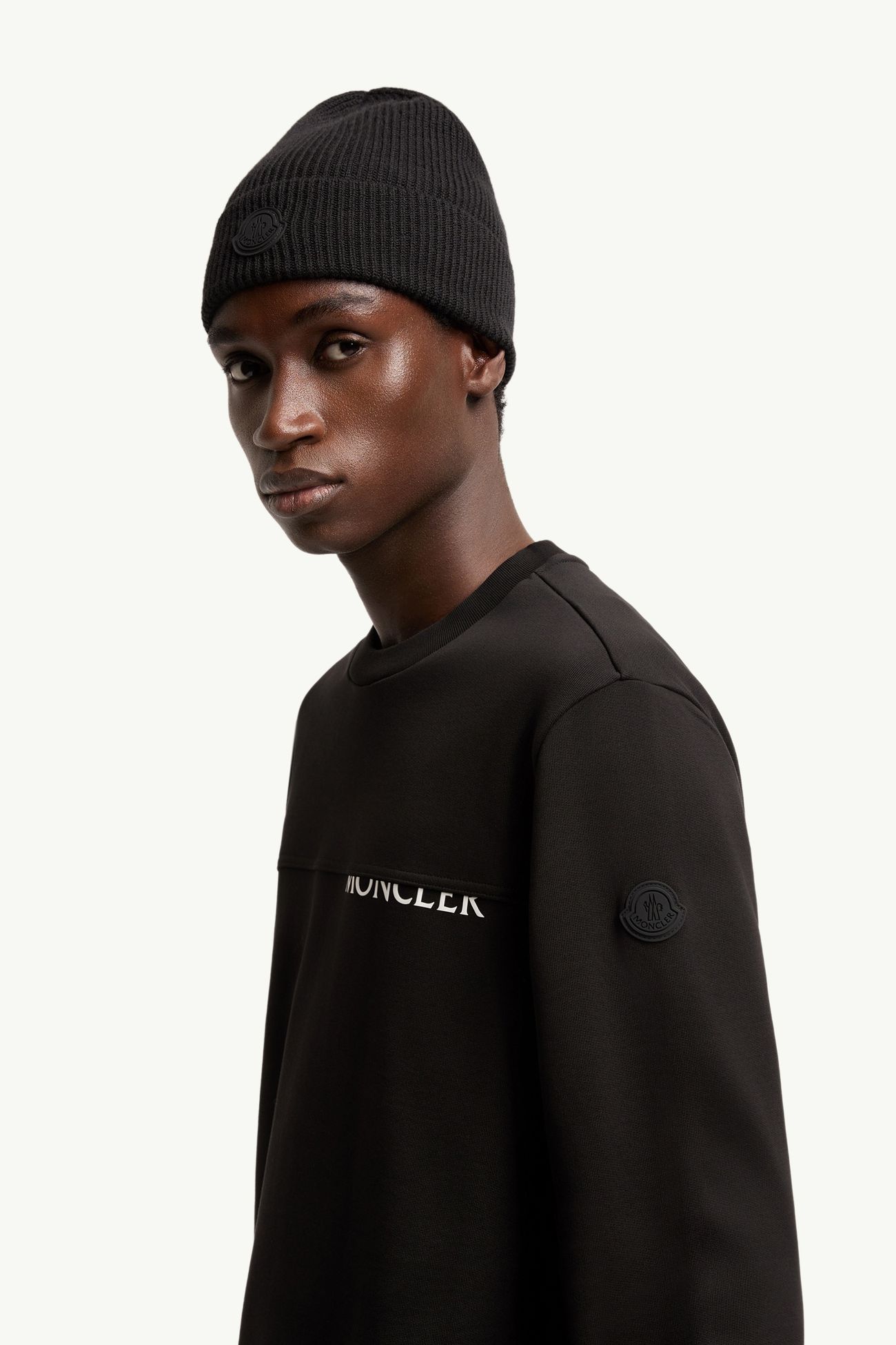 Logo Cotton Sweatshirt Men Black Moncler 1