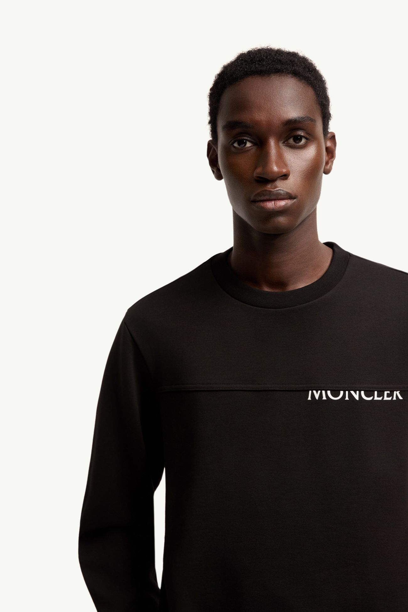 Logo Cotton Sweatshirt Men Black Moncler 5