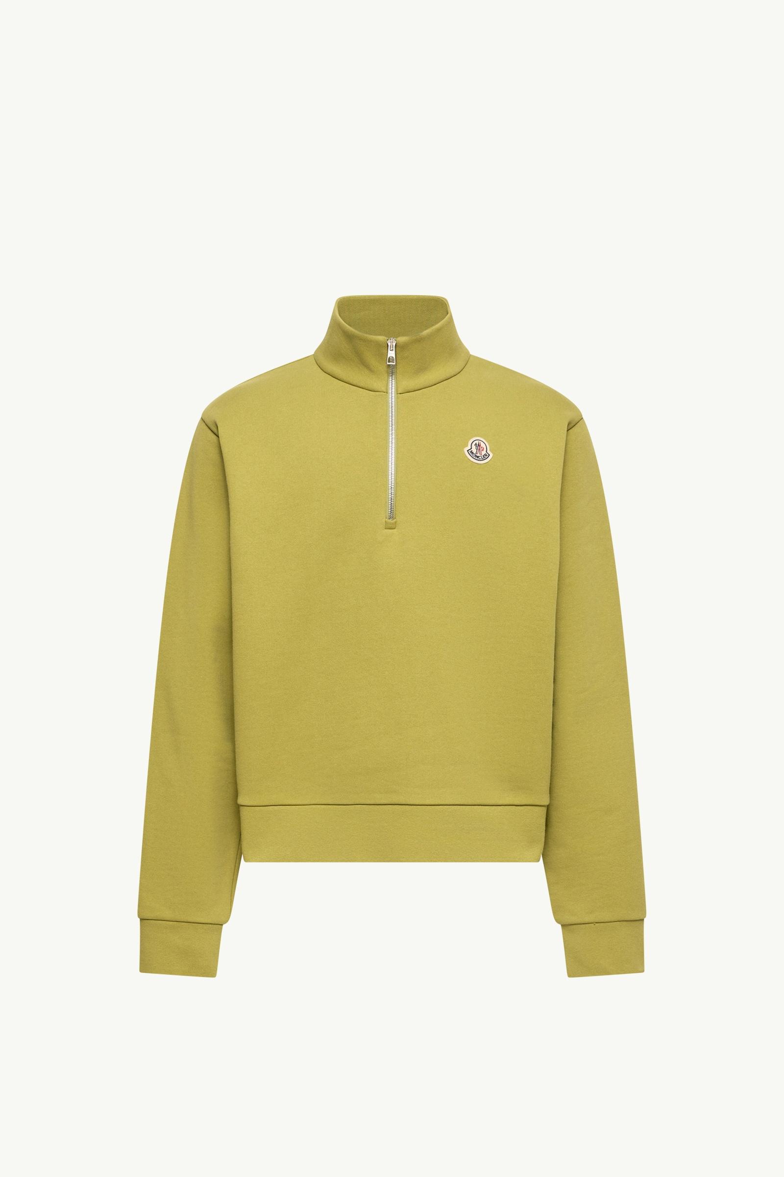 Logo Cotton Zip-Up Sweatshirt Men Lime Green Moncler