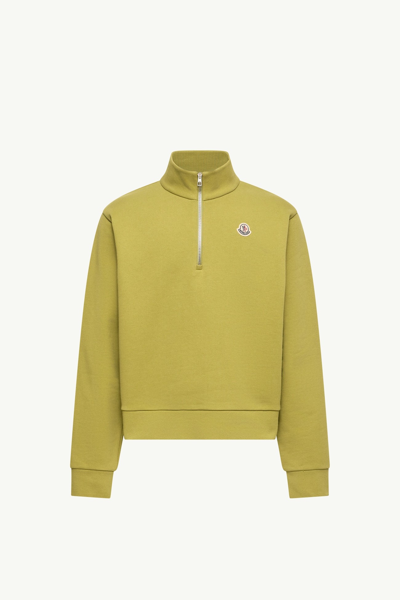 Logo Cotton Zip-Up Sweatshirt Men Lime Green Moncler 2