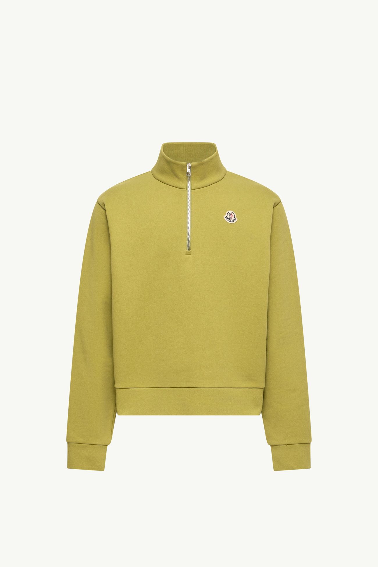 Sweatshirt aus Baumwolle mit Reißverschluss und Logo Herren Limettengrün Moncler 2