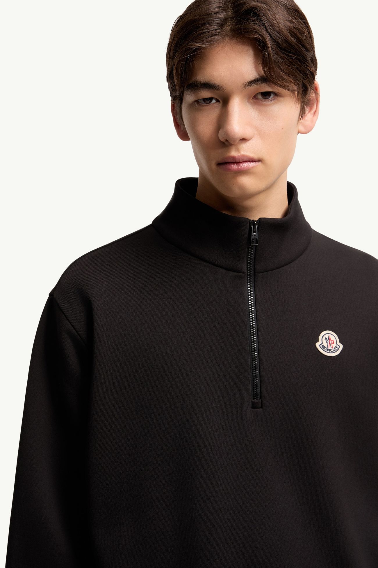 標誌棉質拉鏈衛衣 男士 黑色 Moncler 5