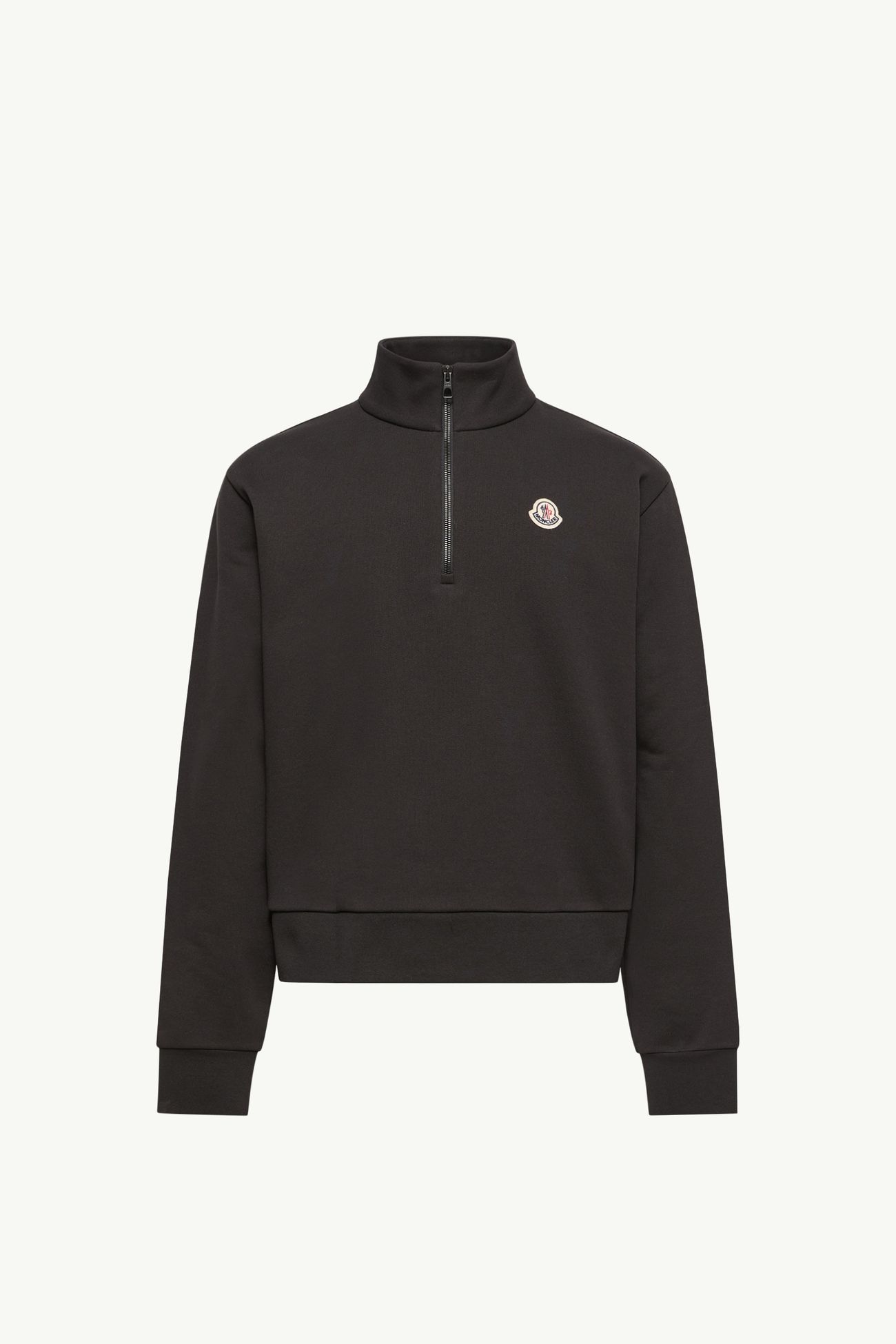 Felpa con zip in cotone con logo Uomo Nero Moncler 2