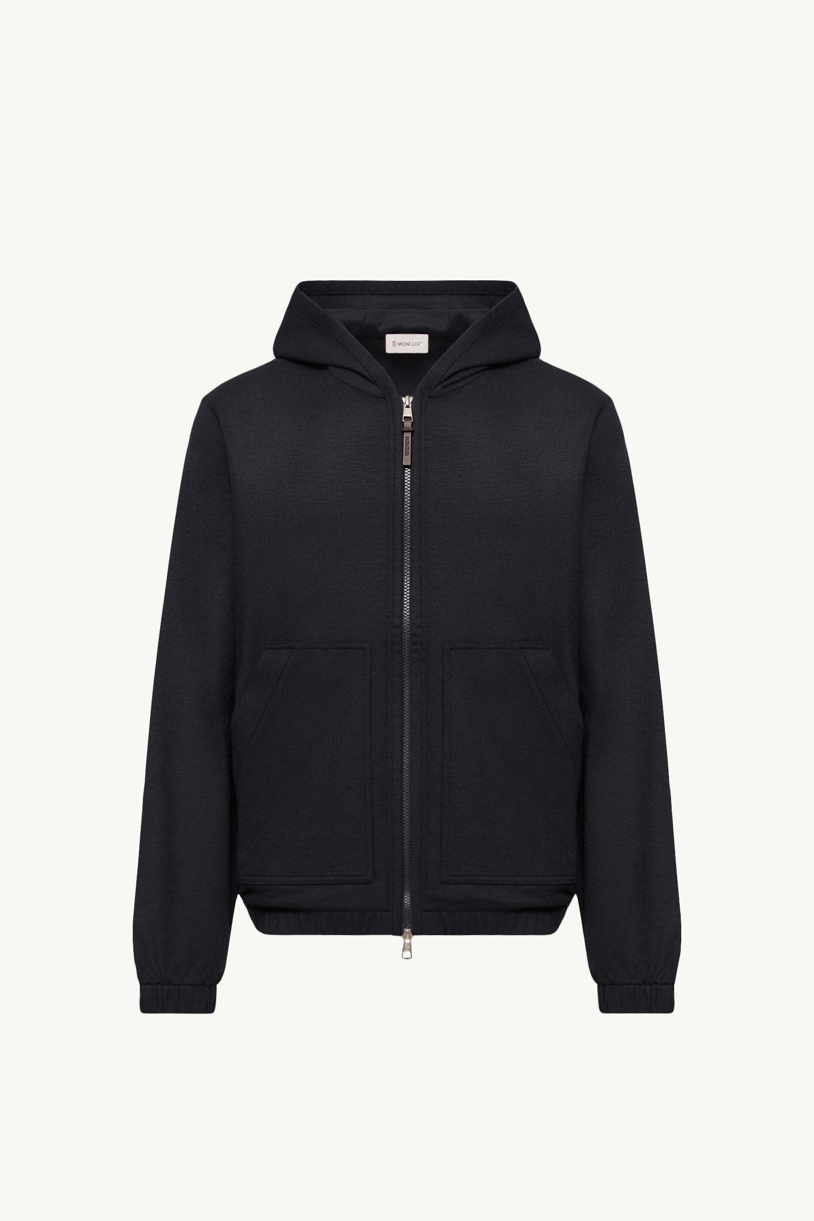 Flannel Zip-Up Hoodie Men Navy Blue Moncler, 1 of 0