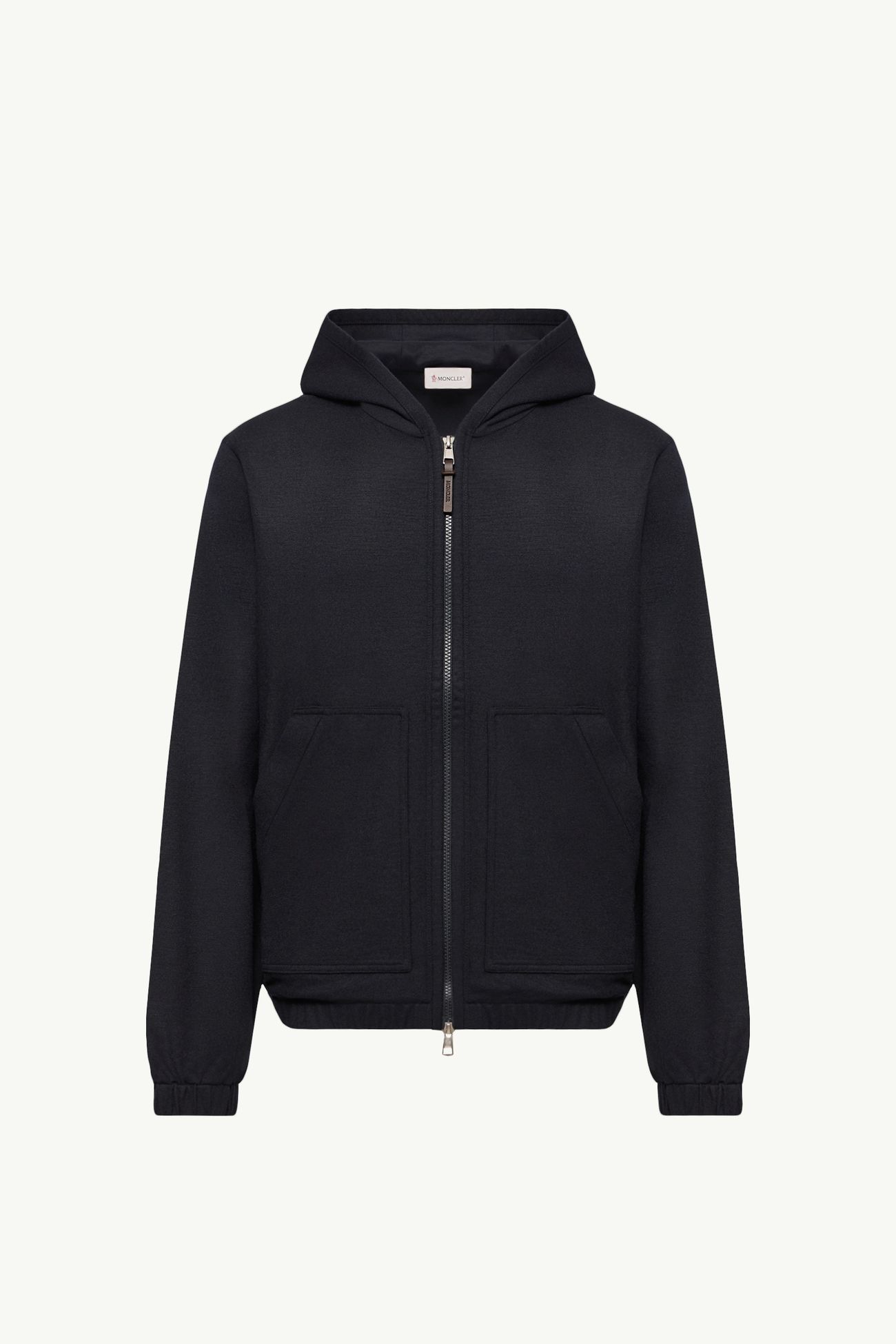 Flannel Zip-Up Hoodie Men Navy Blue Moncler 2
