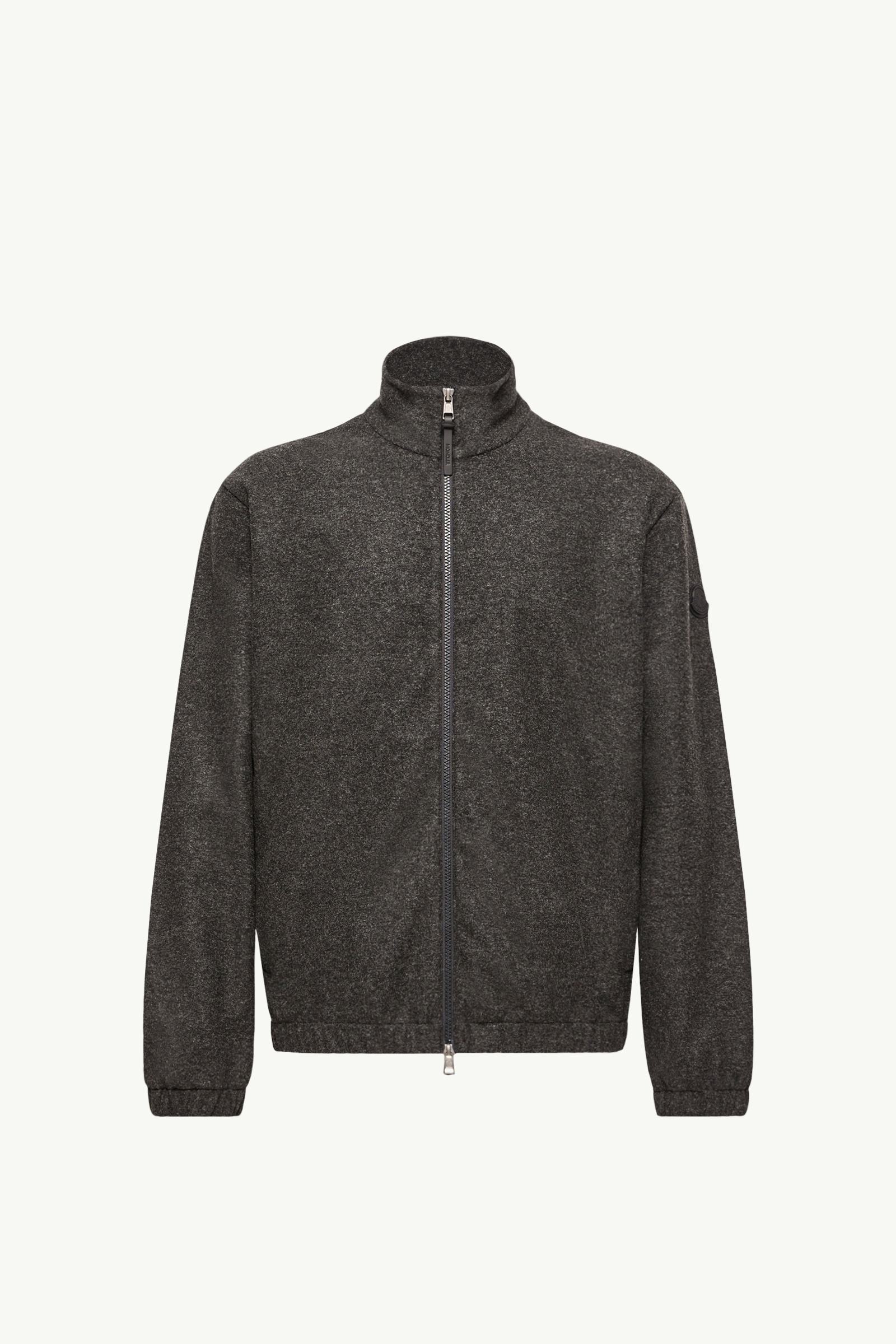 Leather Logo Zip-Up Cardigan Men Dark Gray Moncler, 1 of 0