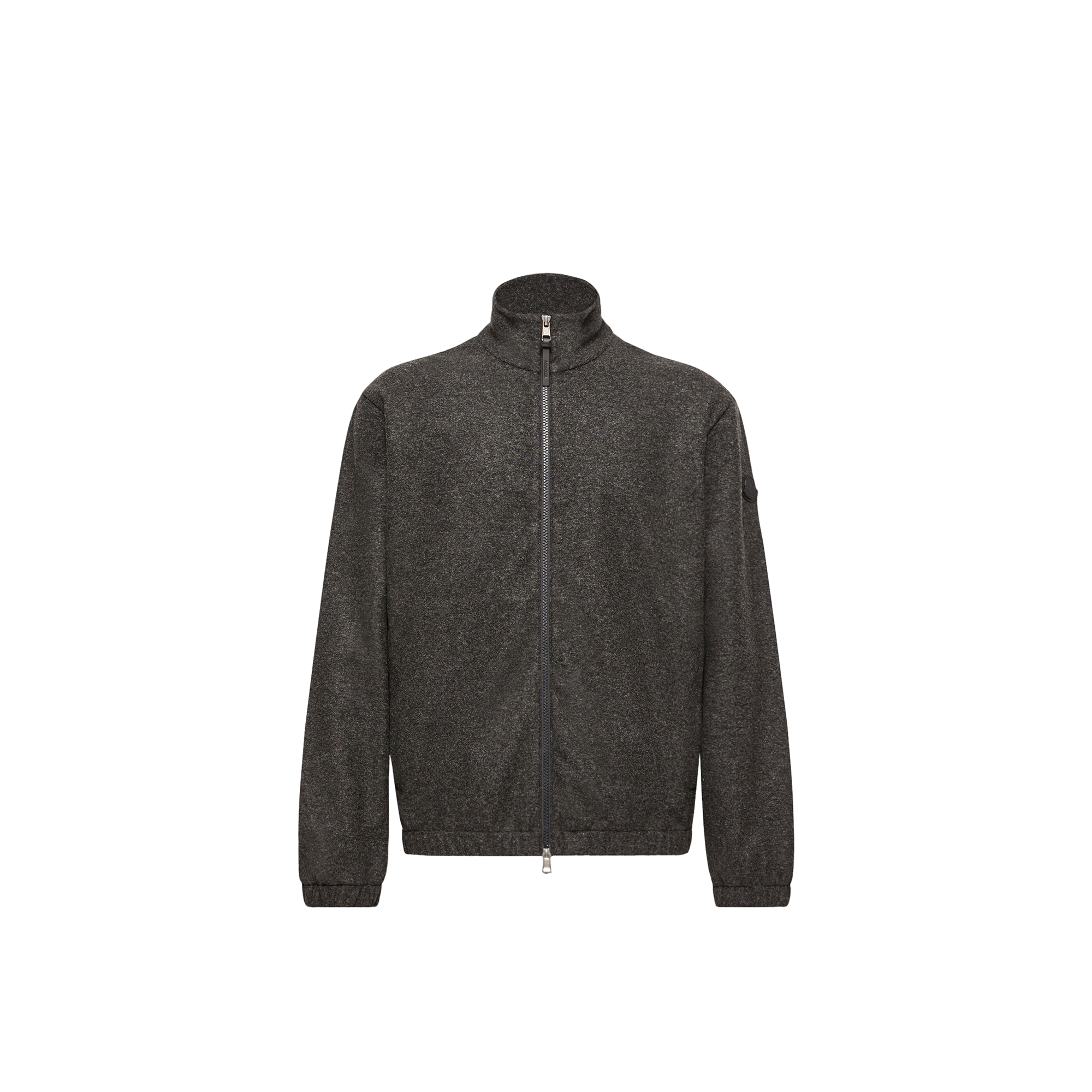 Moncler   Leather Logo Zip-Up Cardigan for Men in Gray, Size: Xl