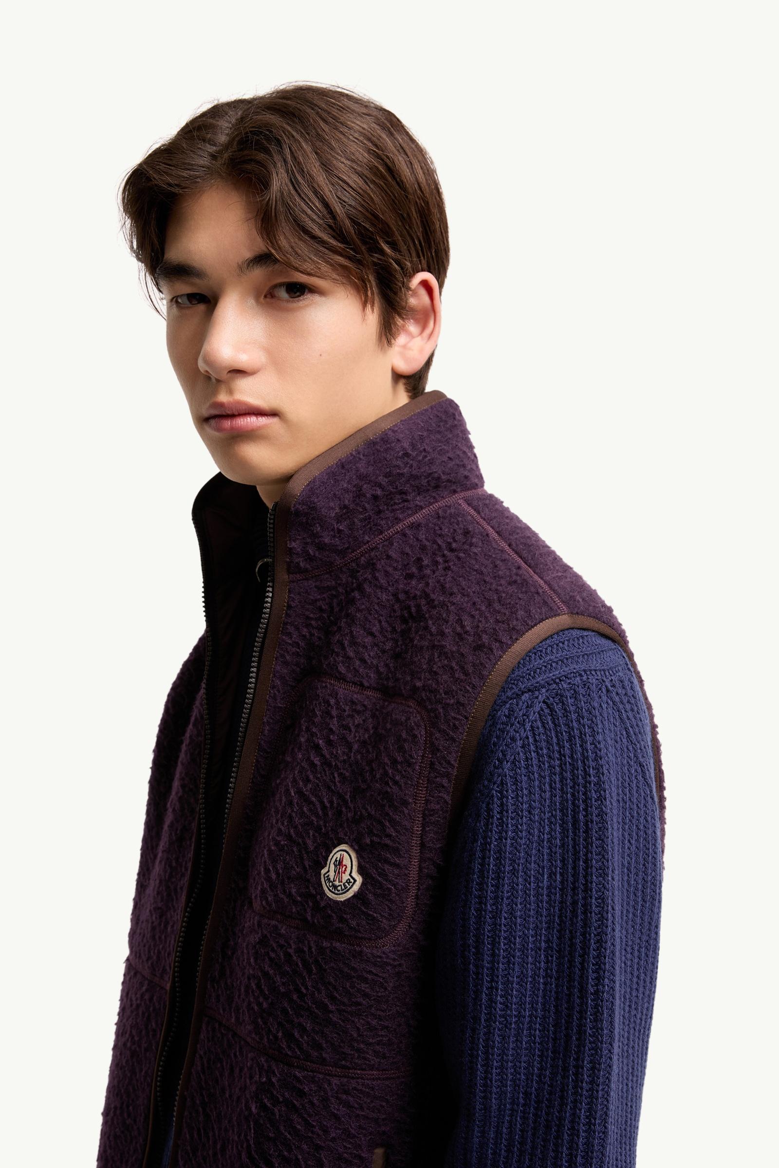 Dark Purple Knit Gilet - Vests for Men | Moncler FI