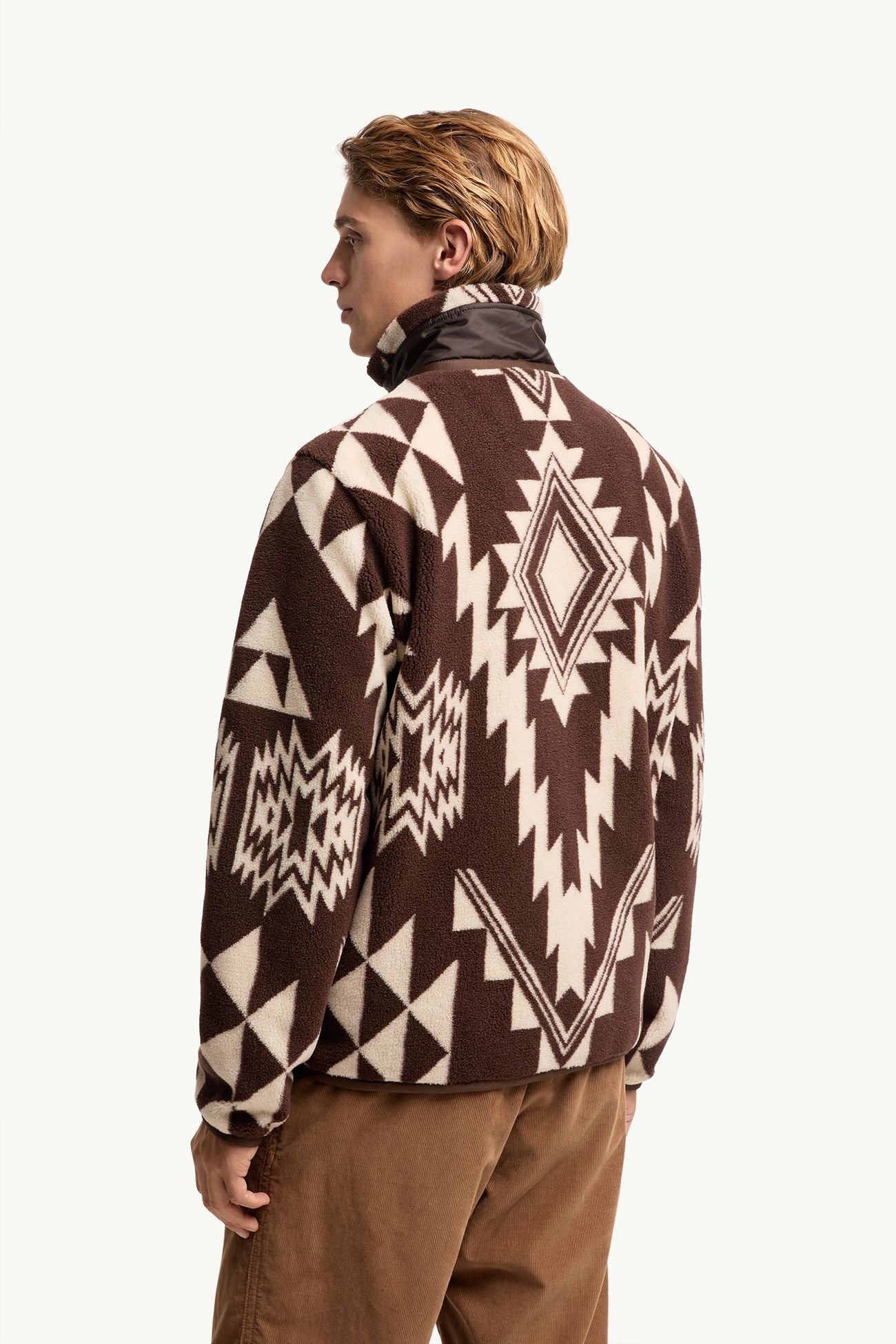 幾何泰迪布拉鏈連帽衫 男士 啡色 Moncler 4