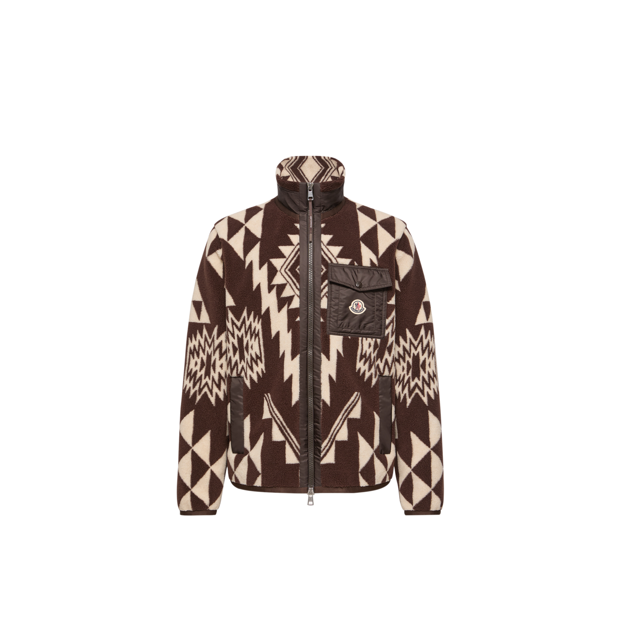Moncler Geometric Teddy Zip-Up Hoodie Men da Size: Xxl