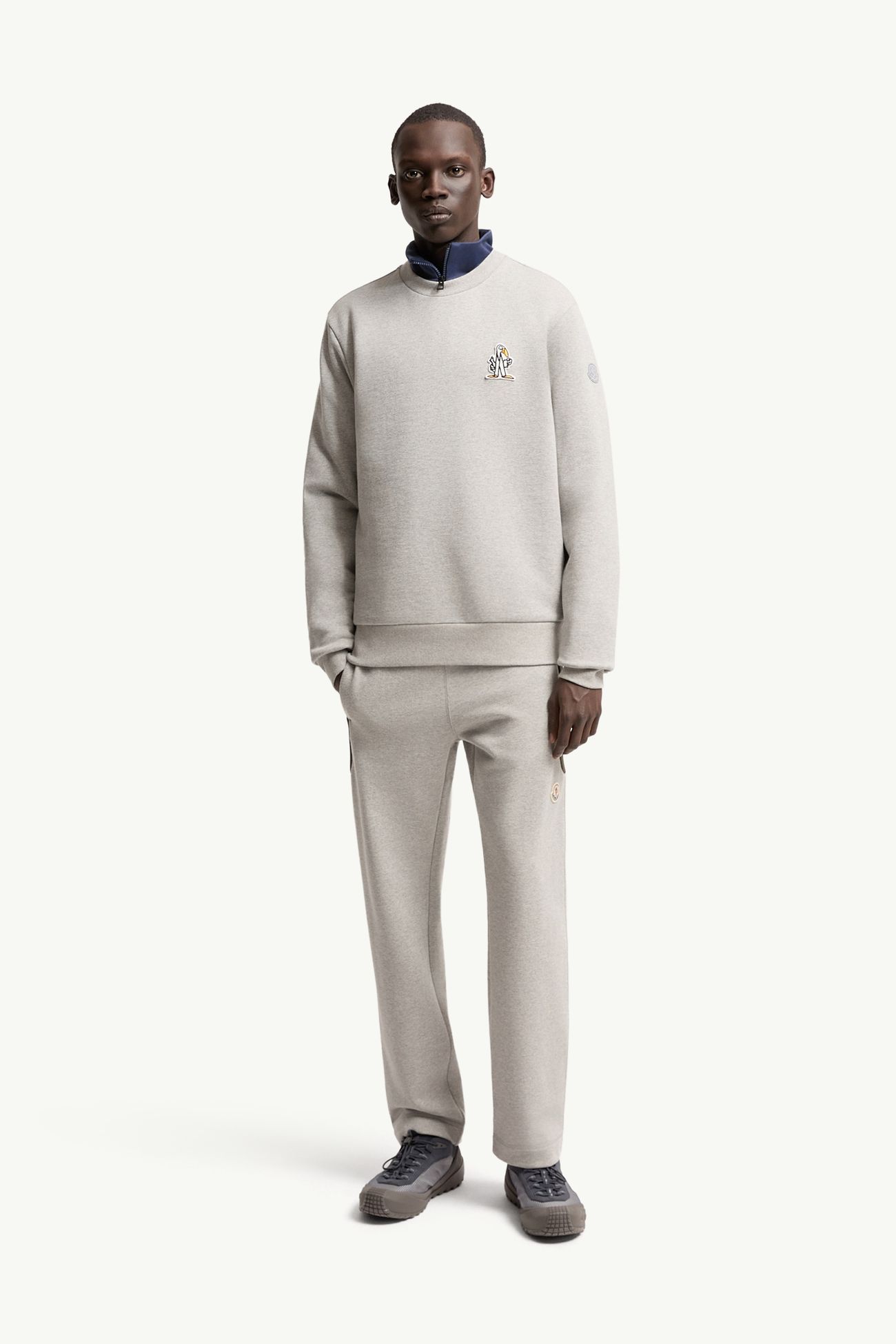 MonDuck Cotton Sweatshirt Men Light Grey Moncler 0