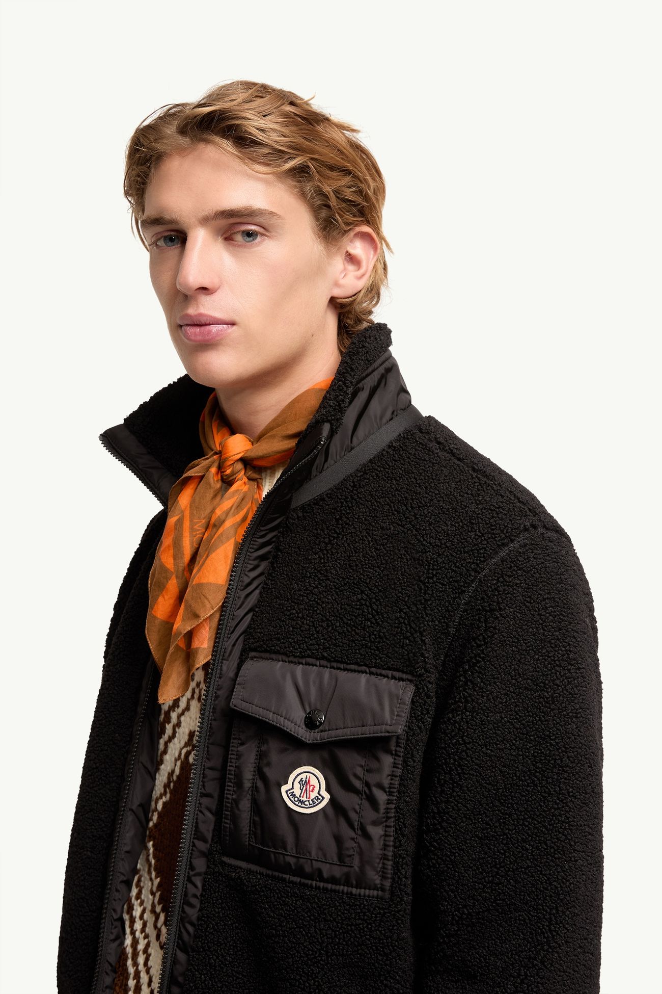 Sweatshirt aus Teddystoff mit Reißverschluss Herren Schwarz Moncler 1