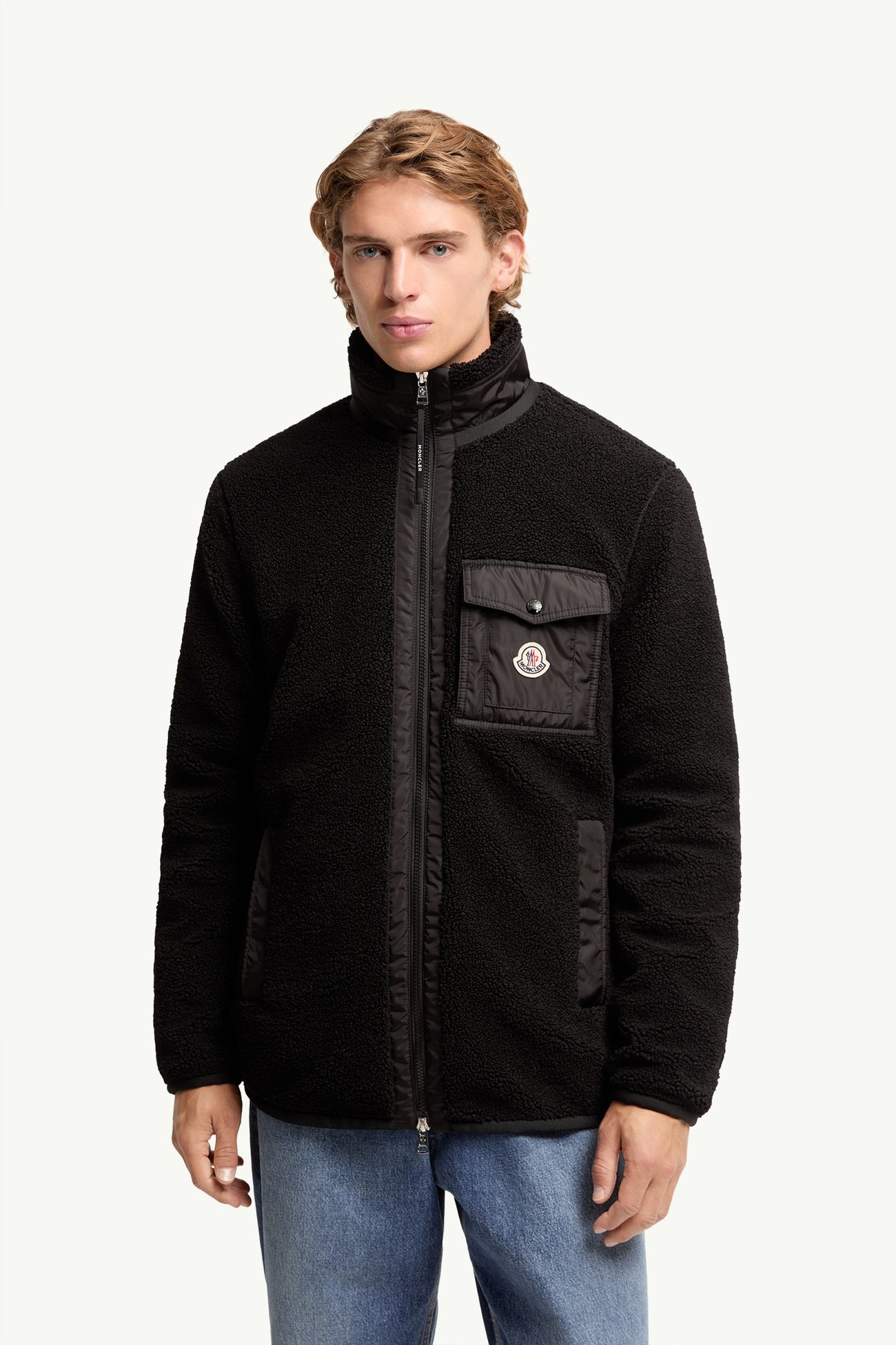 Sweat zippé en teddy Hommes Noir Moncler 3