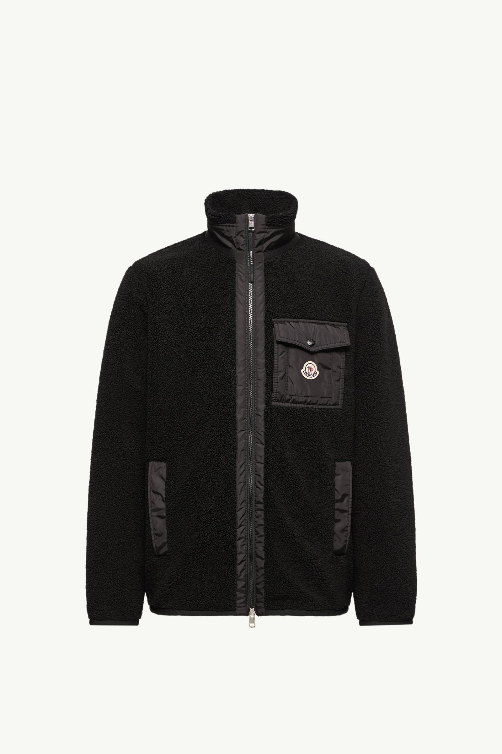 Sweatshirt aus Teddystoff mit Reißverschluss Herren Schwarz Moncler, 1 of 0