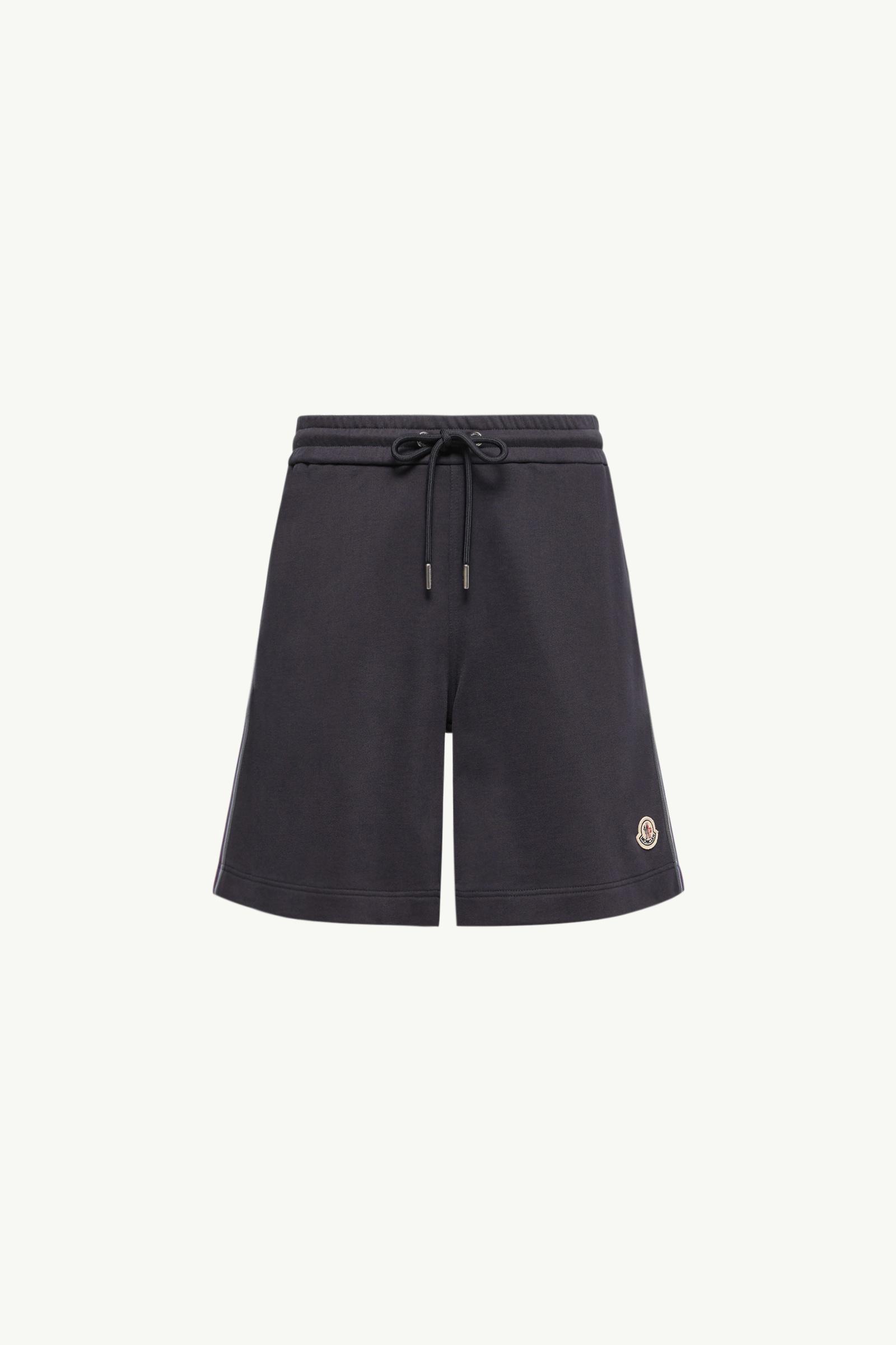 條紋飾邊棉質抓毛短褲 男士 海軍藍色 Moncler, 1 of 0
