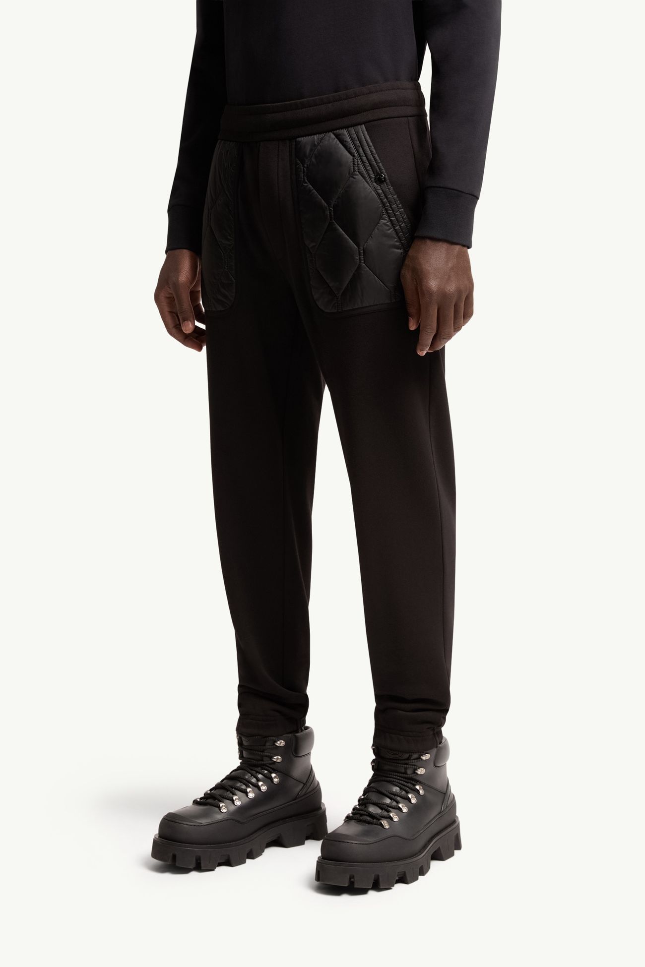Cotton Blend Track Pants Men Black Moncler 3