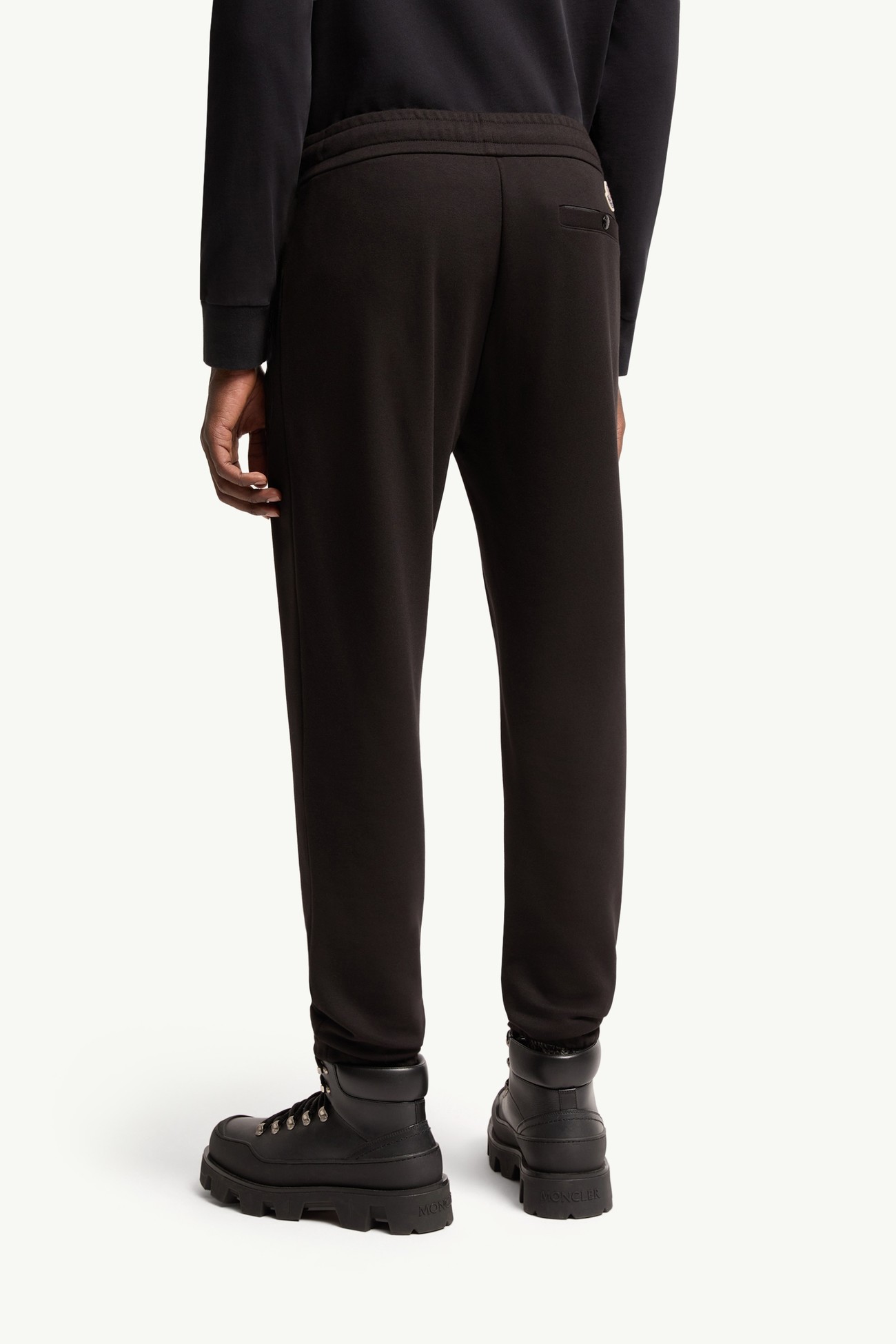Cotton Blend Track Pants Men Black Moncler 4