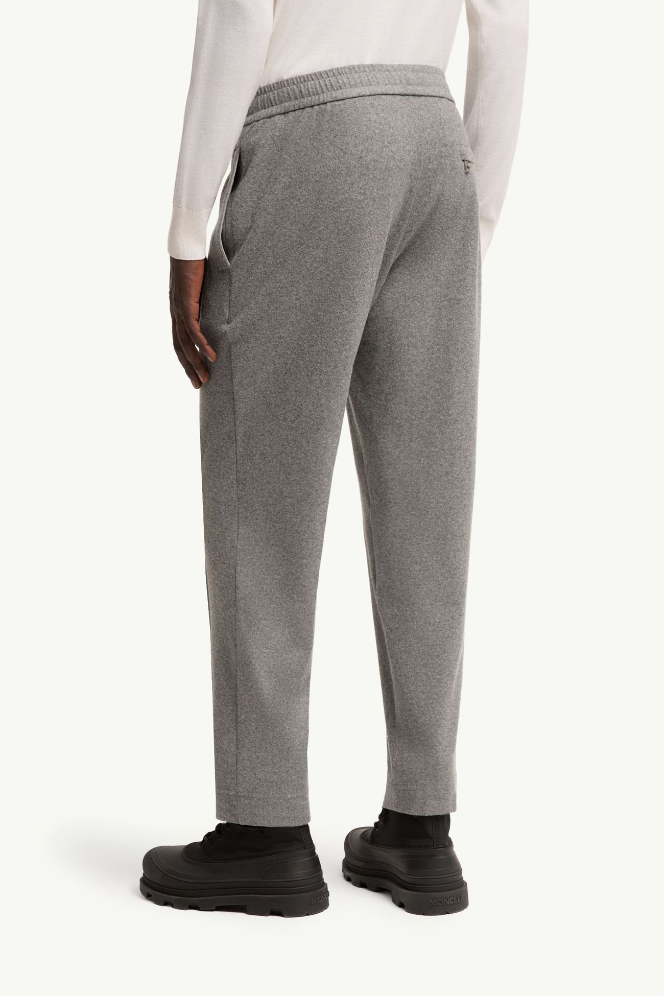 Flanellhose mit Leder-Logo Herren Grau Moncler 4