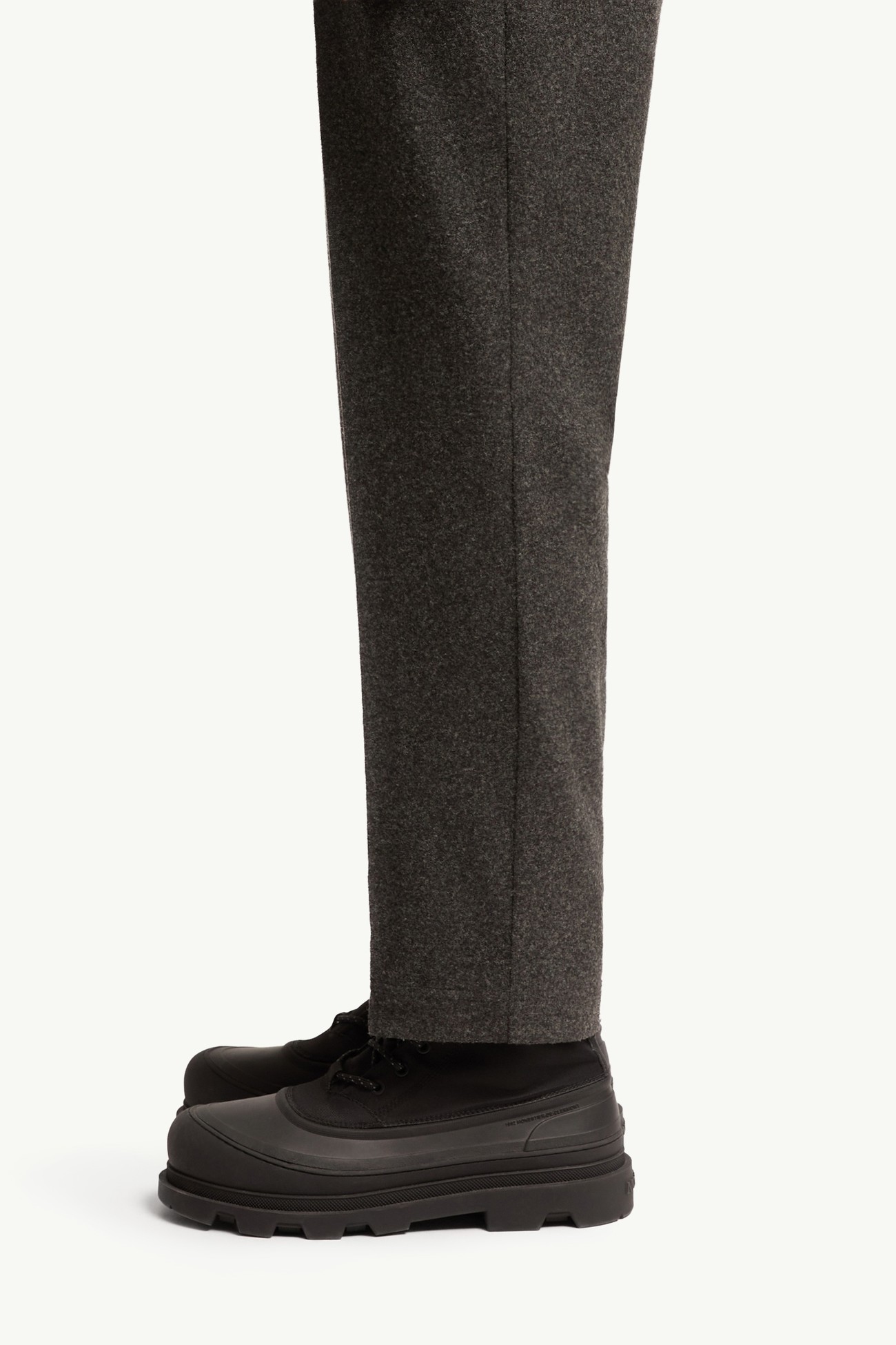 Pantalones de franela con logotipo de piel Hombre Gris oscuro Moncler 1