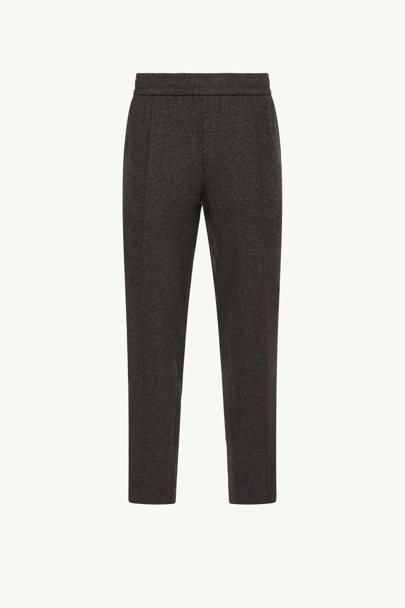 Pantaloni in flanella con logo in pelle Uomo Grigio Scuro Moncler 2