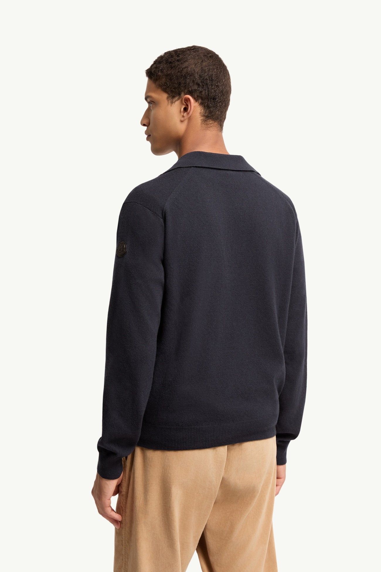 Polo de manga larga de cachemira y lana Hombre Azul marino Moncler 4