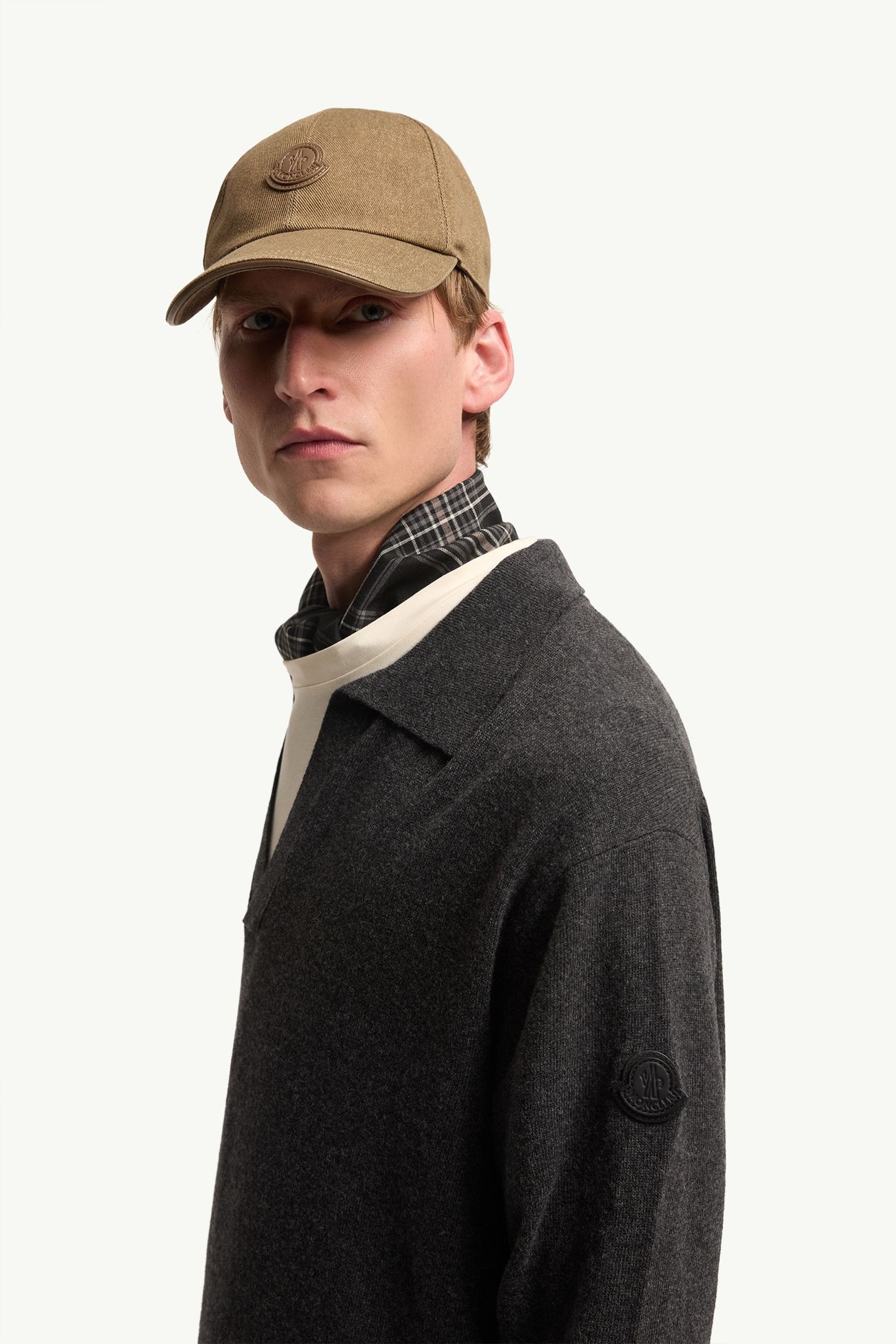Wool & Cashmere Long Sleeve Polo Shirt Men Black Moncler 1