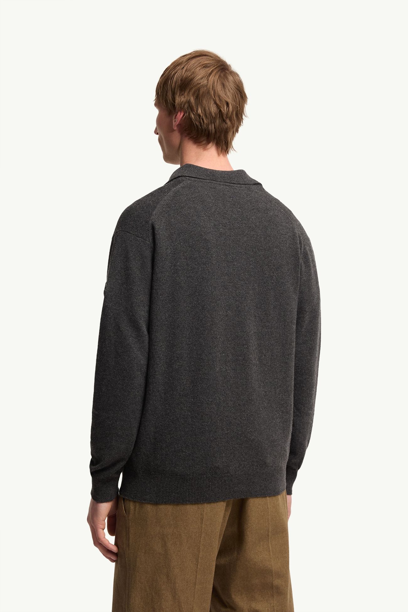 Langärmeliges Poloshirt aus Wolle und Kaschmir Herren Dunkelgrau Moncler 4