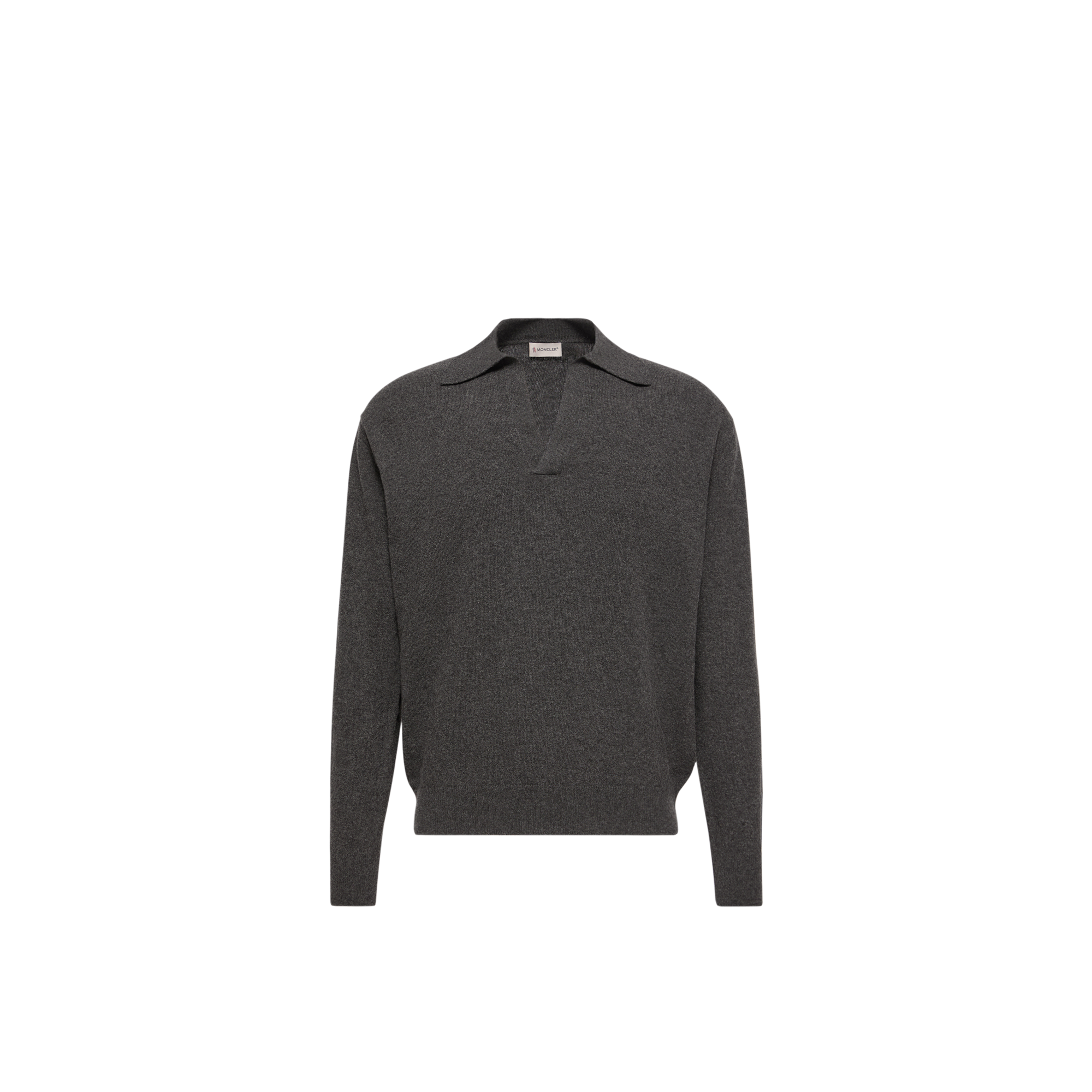 Moncler   Wool & Cashmere Long Sleeve Polo Shirt for Men in Gray, Size: M