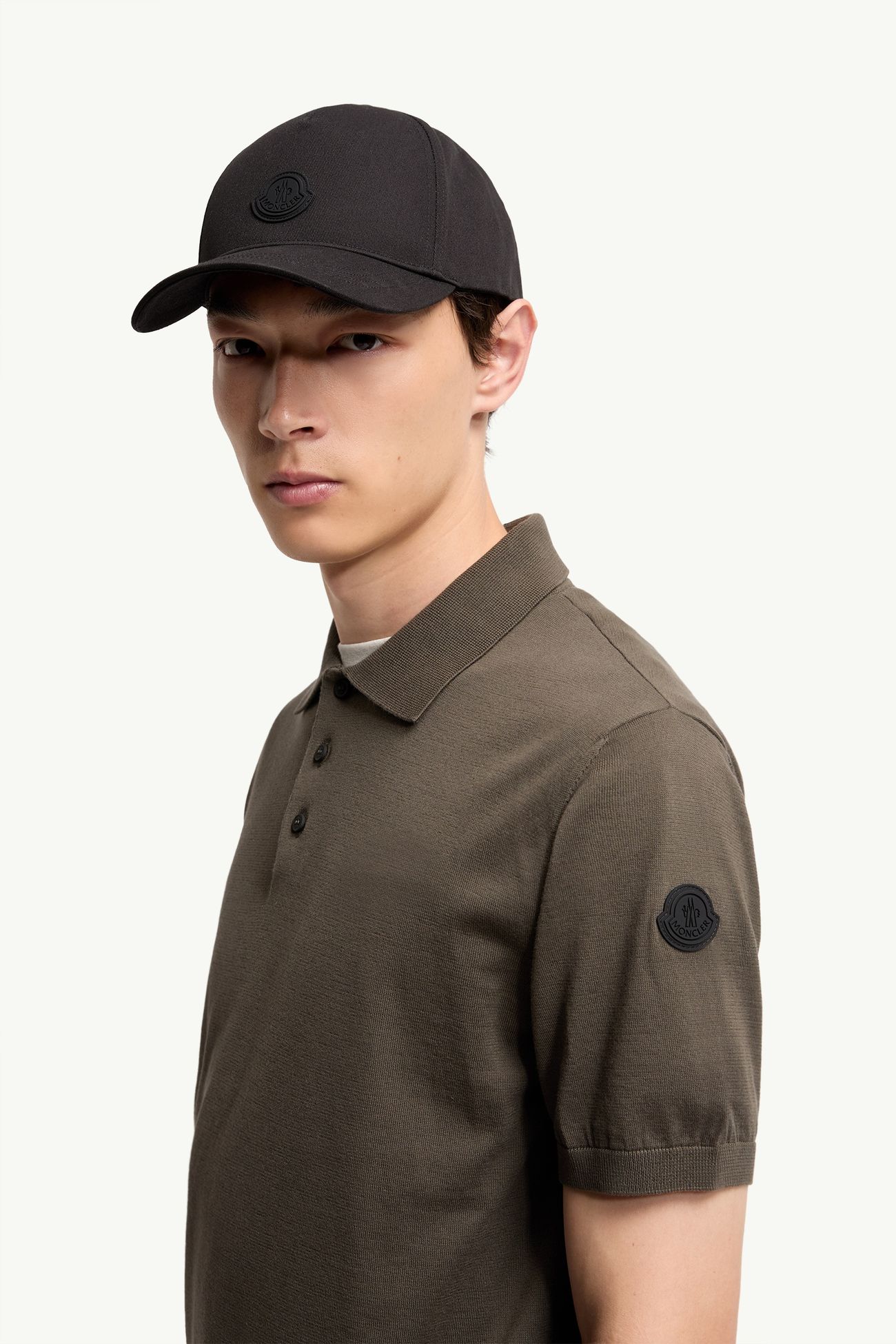 Polo in maglia di cotone con logo Uomo Marrone Moncler 1