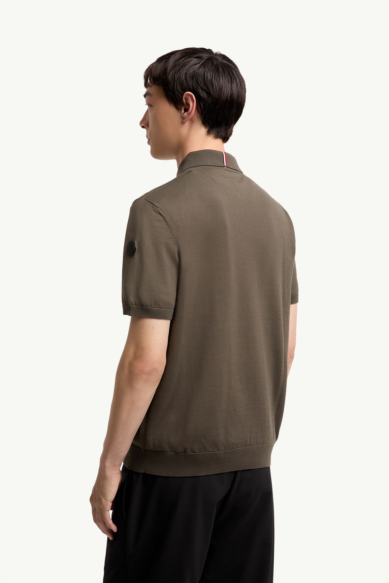 Polo en maille de coton à logo Hommes Marron Moncler 4