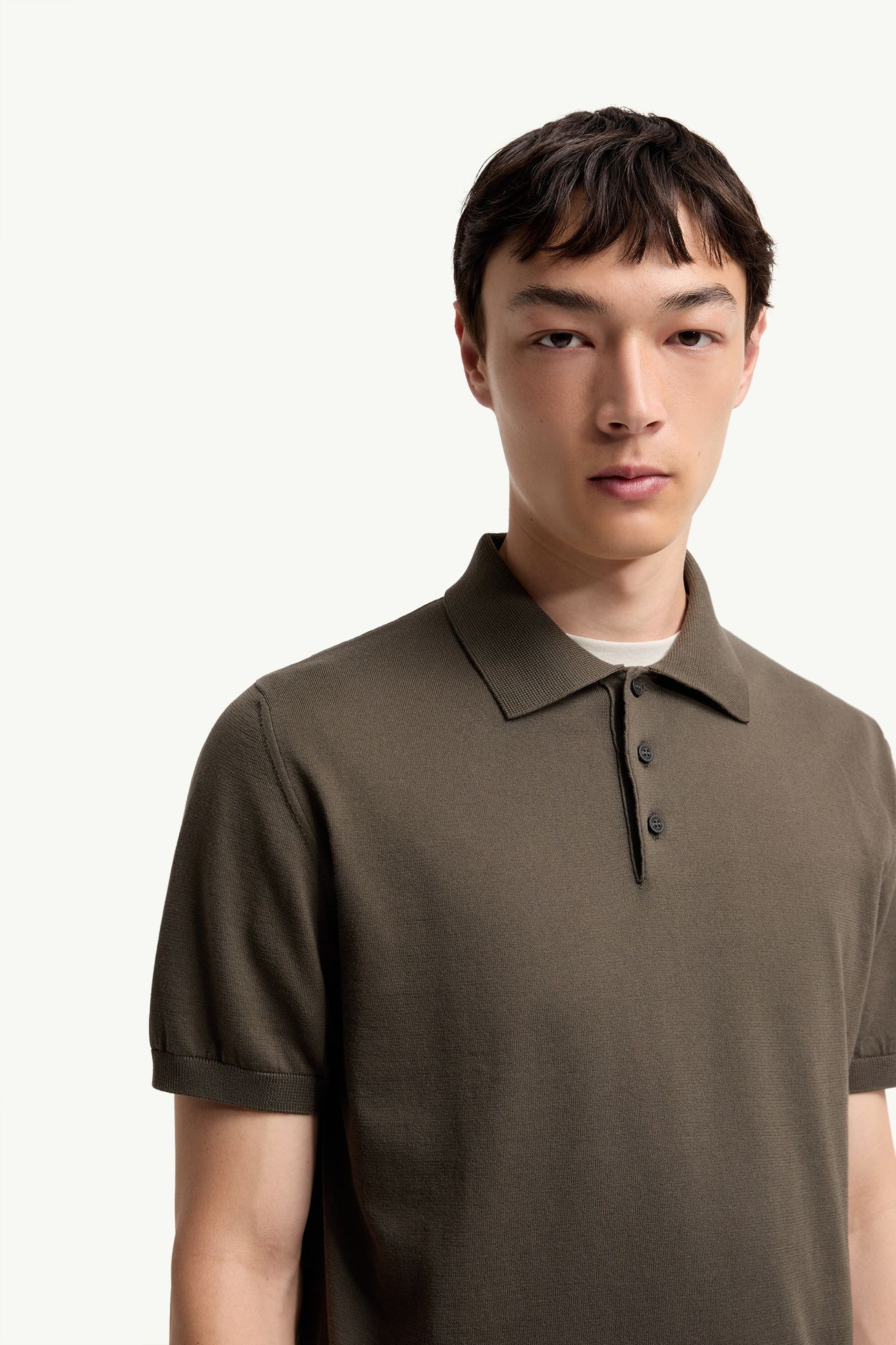 Polo in maglia di cotone con logo Uomo Marrone Moncler 5