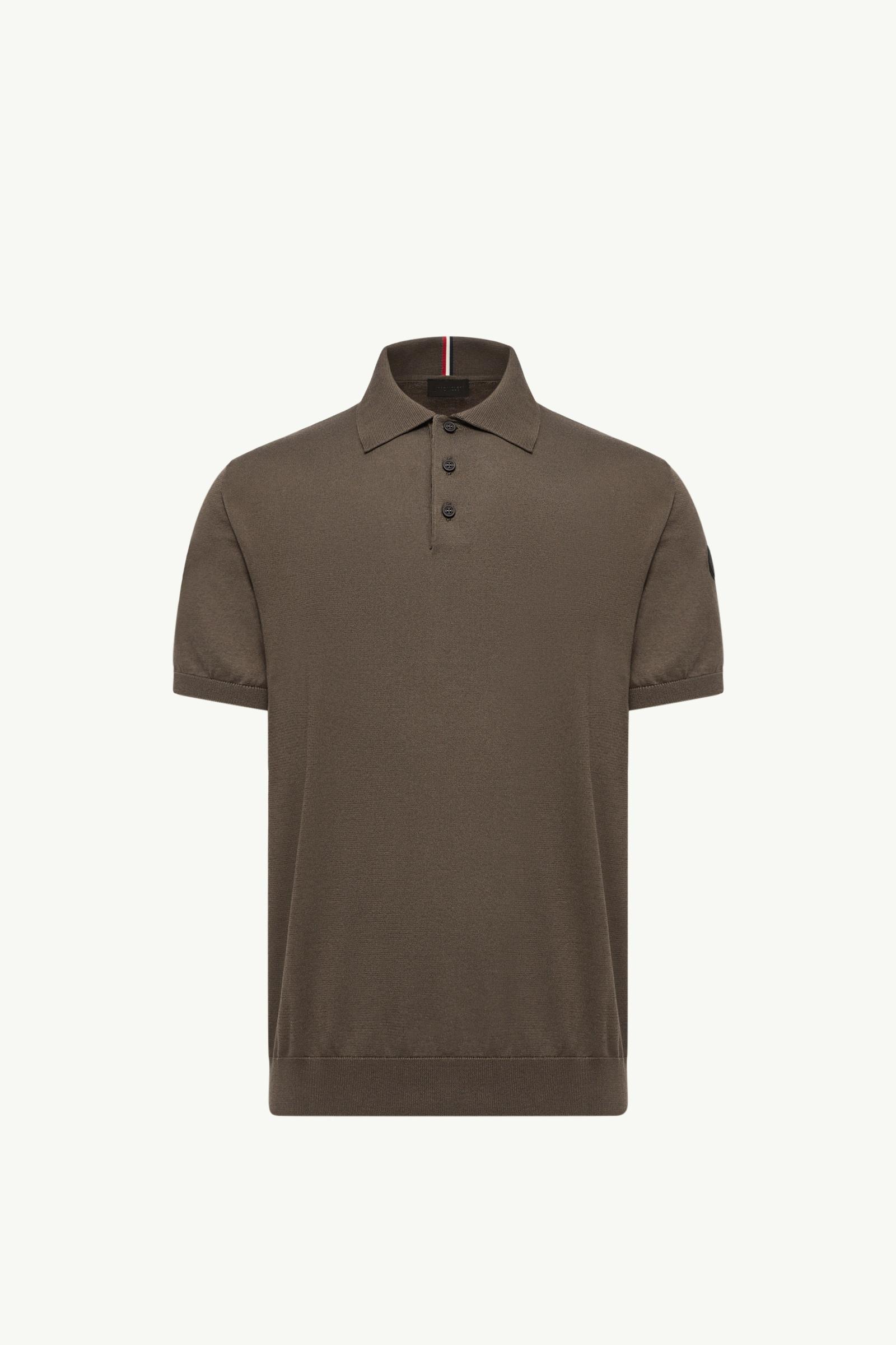 Polo in maglia di cotone con logo Uomo Marrone Moncler, 1 of 0
