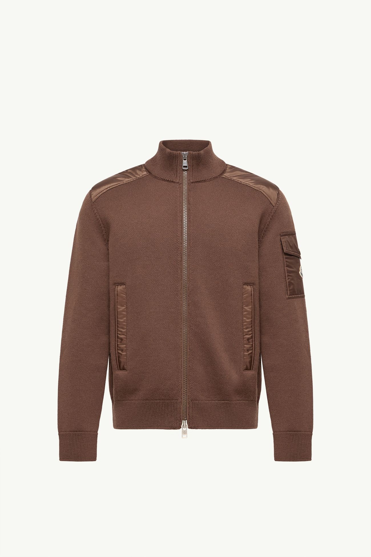 Cárdigan con cremallera de lana acolchada Hombre Marrón Moncler 2