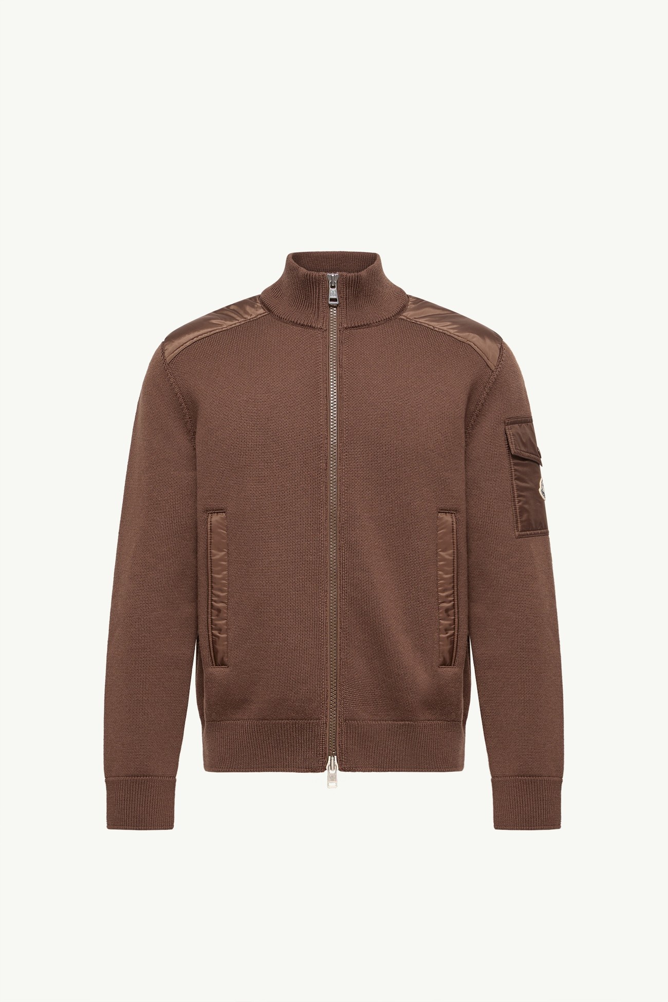 Cárdigan con cremallera de lana acolchada Hombre Marrón Moncler 2
