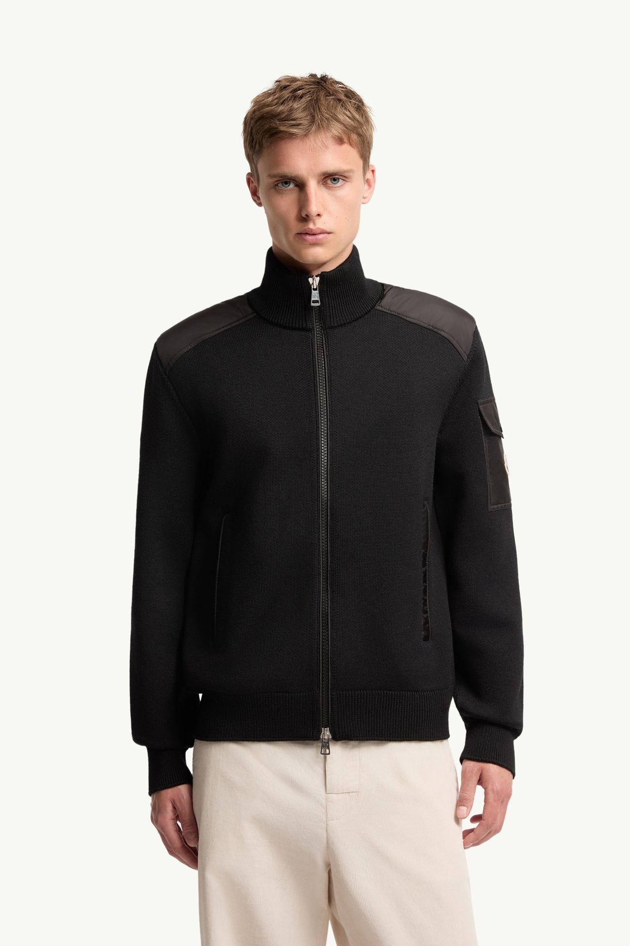 男士加衬羊毛拉链开衫 男士 黑色 Moncler 3
