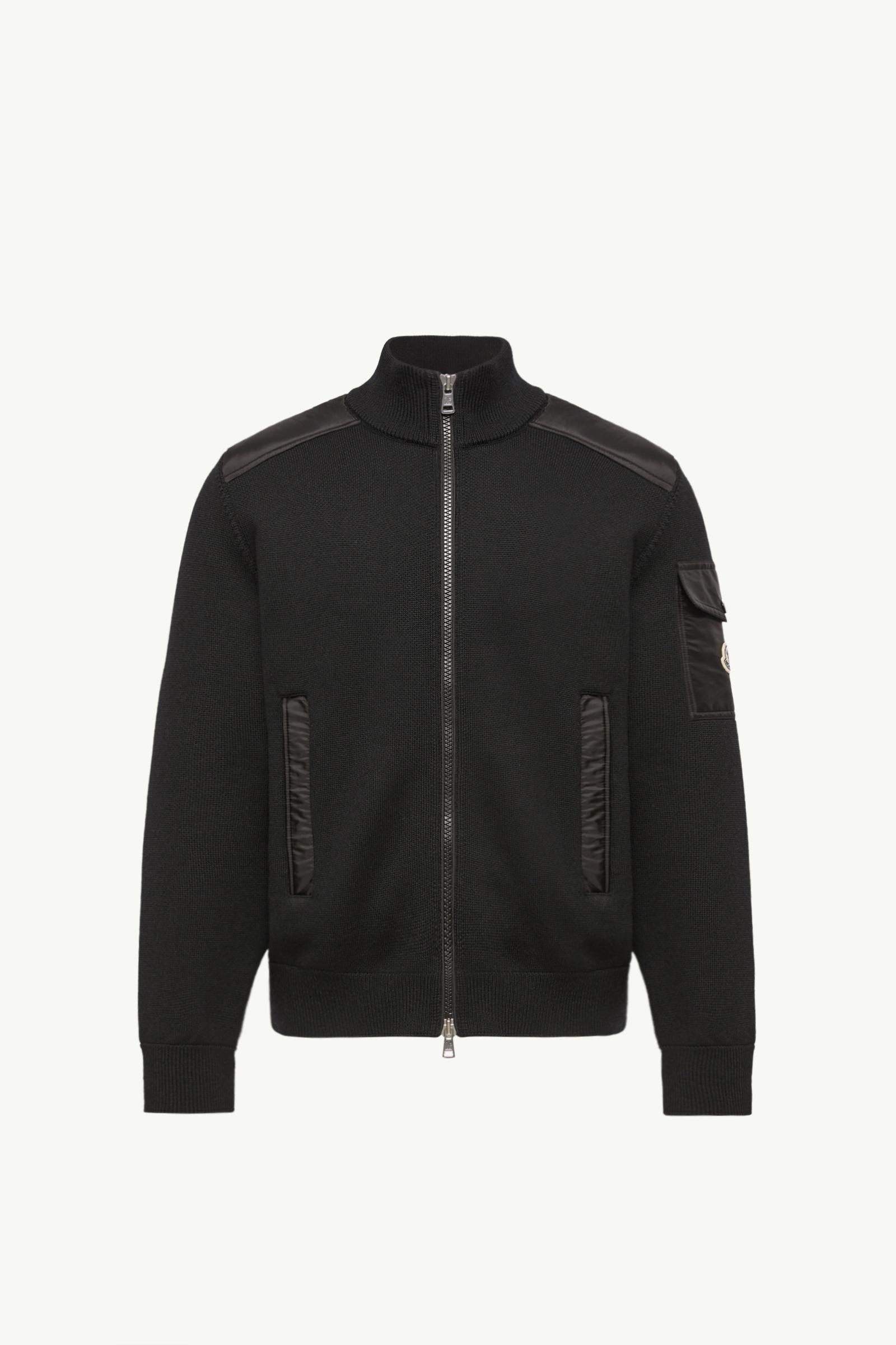 Padded Wool Zip-Up Cardigan Men Black Moncler, 1 of 0