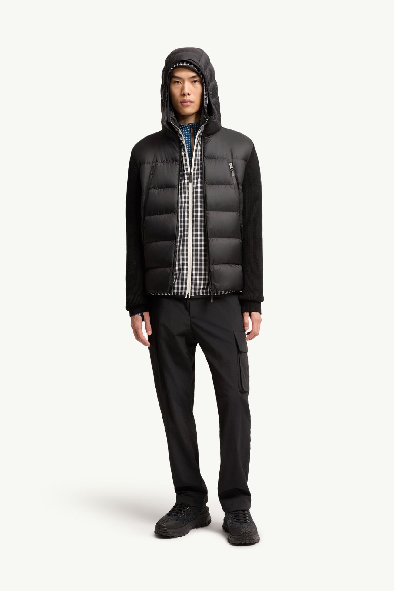 男士羊毛加衬拉链开衫 男士 黑色 Moncler 0
