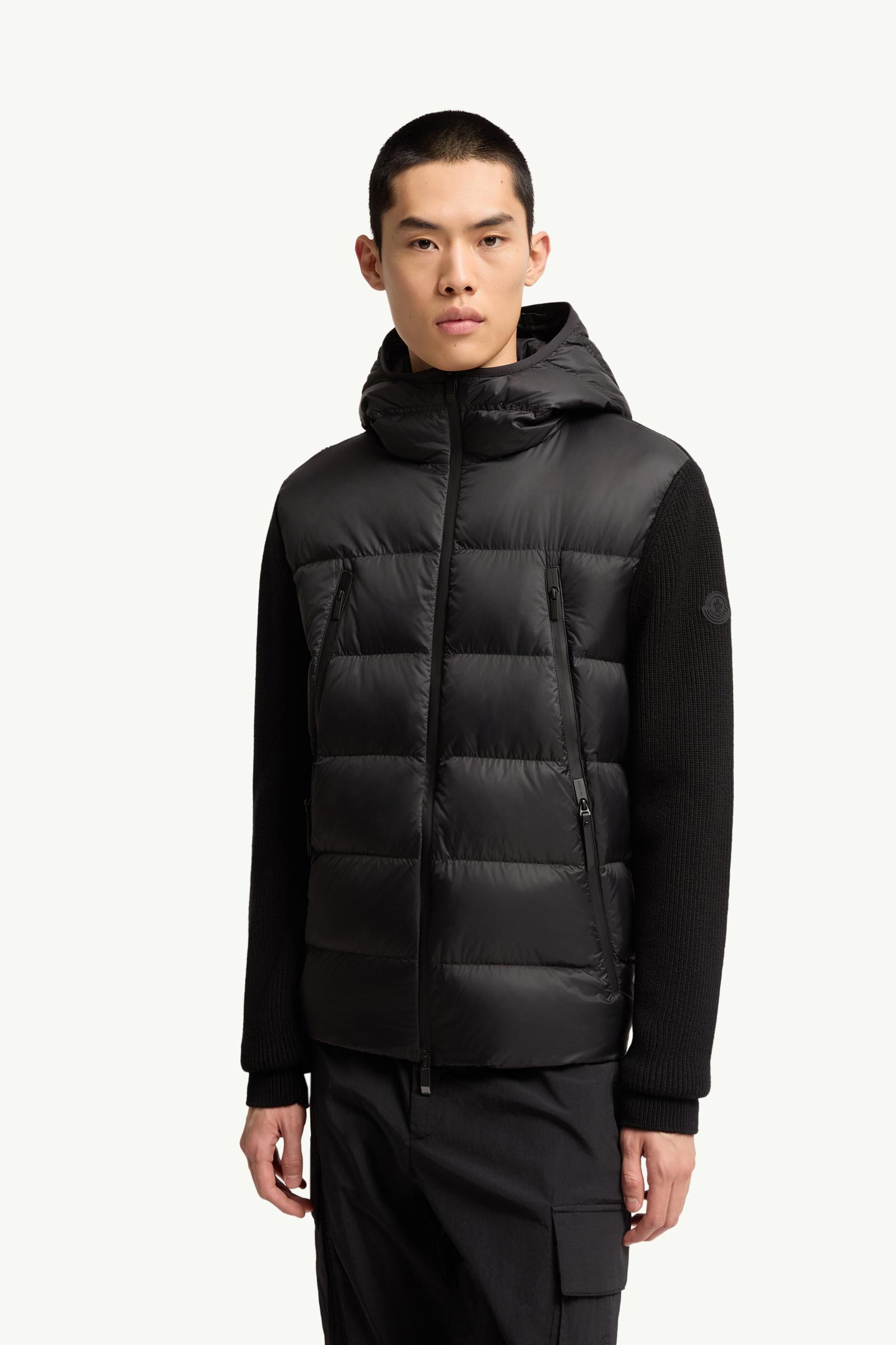 Black Wool Padded Zip-Up Cardigan - Sweaters & Cardigans for Men