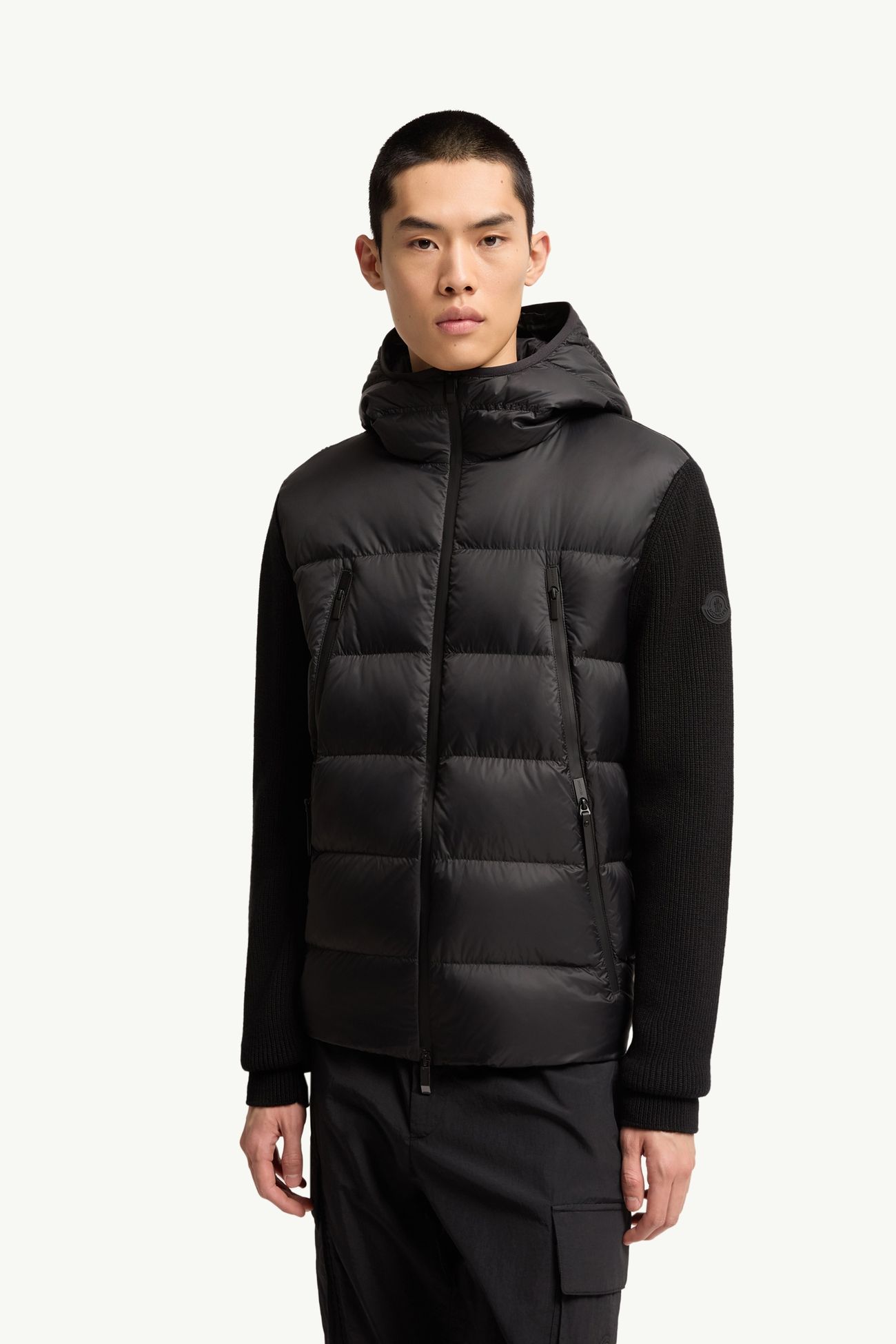 男士羊毛加衬拉链开衫 男士 黑色 Moncler 3