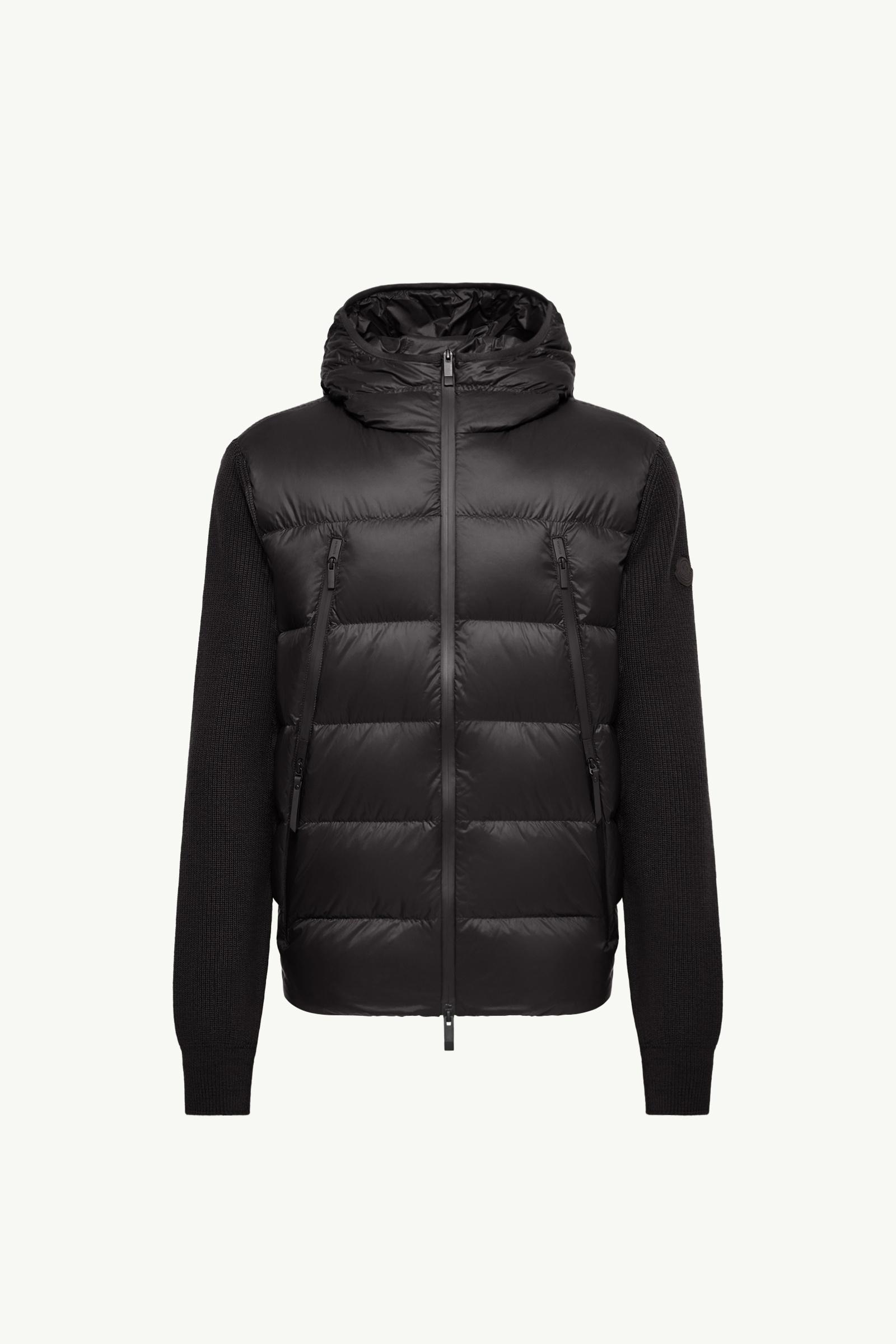Cardigan zippé matelassé en laine Hommes Noir Moncler, 1 of 0