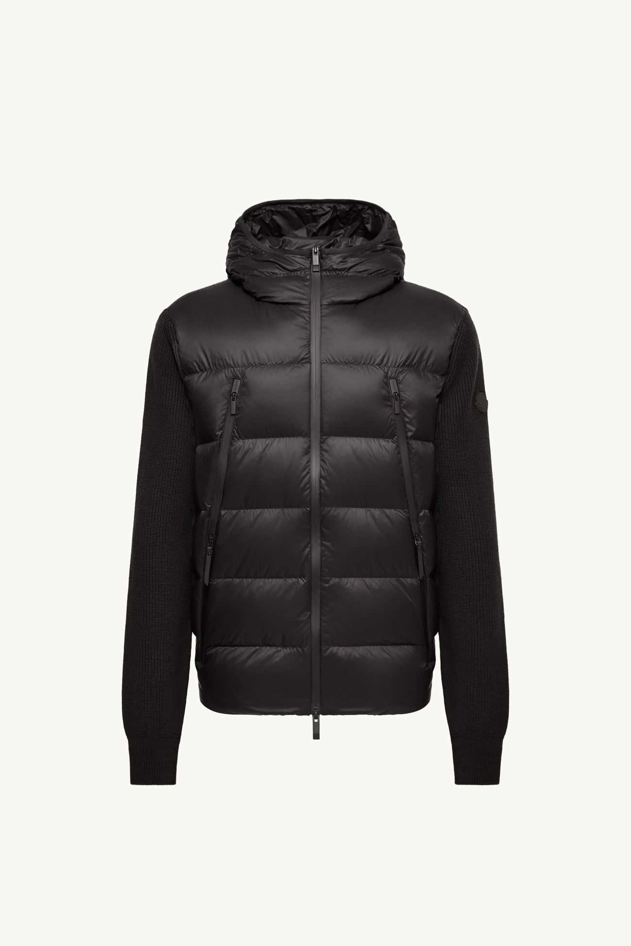 Cardigan imbottito in lana con zip Uomo Nero Moncler 2