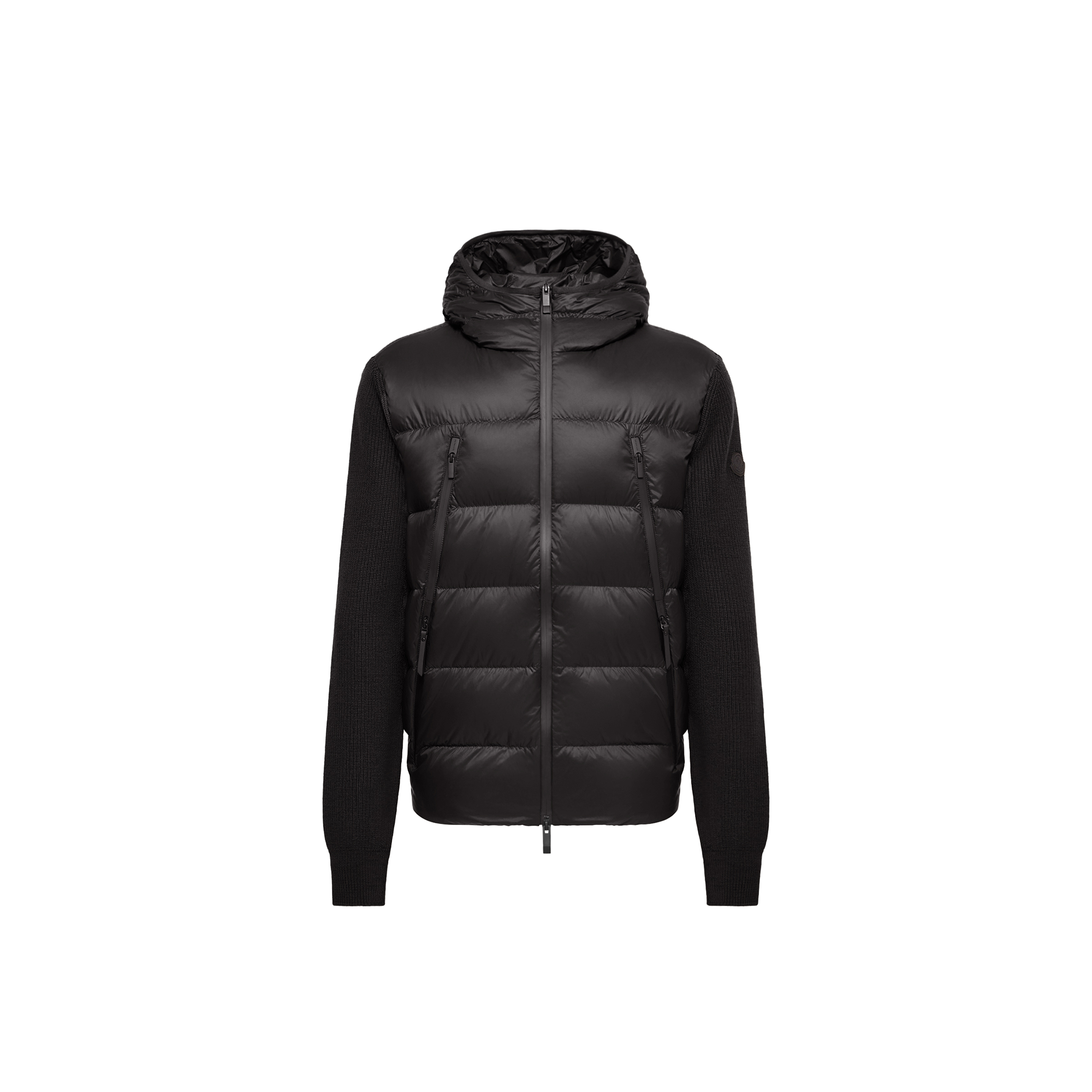 Moncler   Wool Padded Zip-Up Cardigan for Men in Black, Size: L