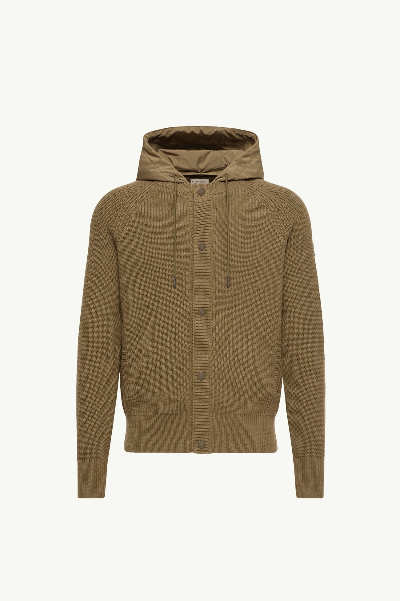 羊毛羊絨混紡連帽衫 男士 橄欖綠色 Moncler 2