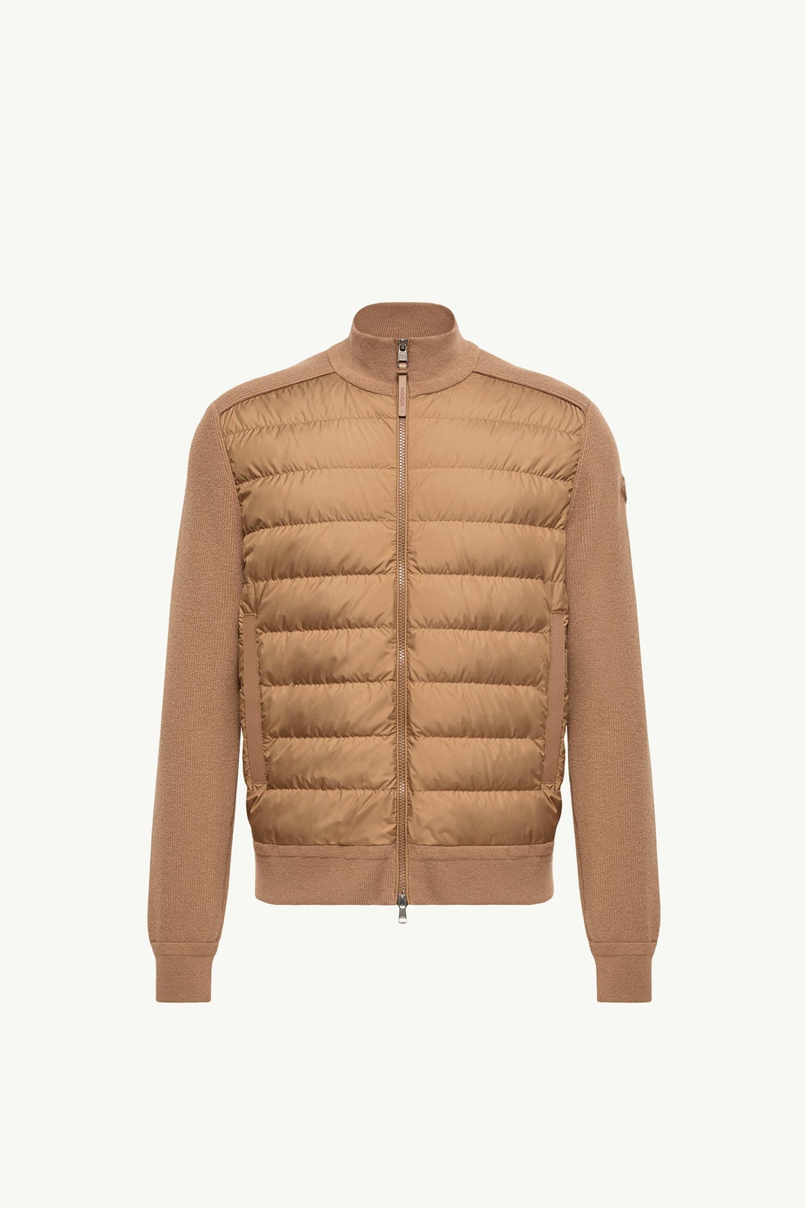 Wool & Cashmere Blend Padded Zip-Up Cardigan Men Brown Moncler, 1 of 0