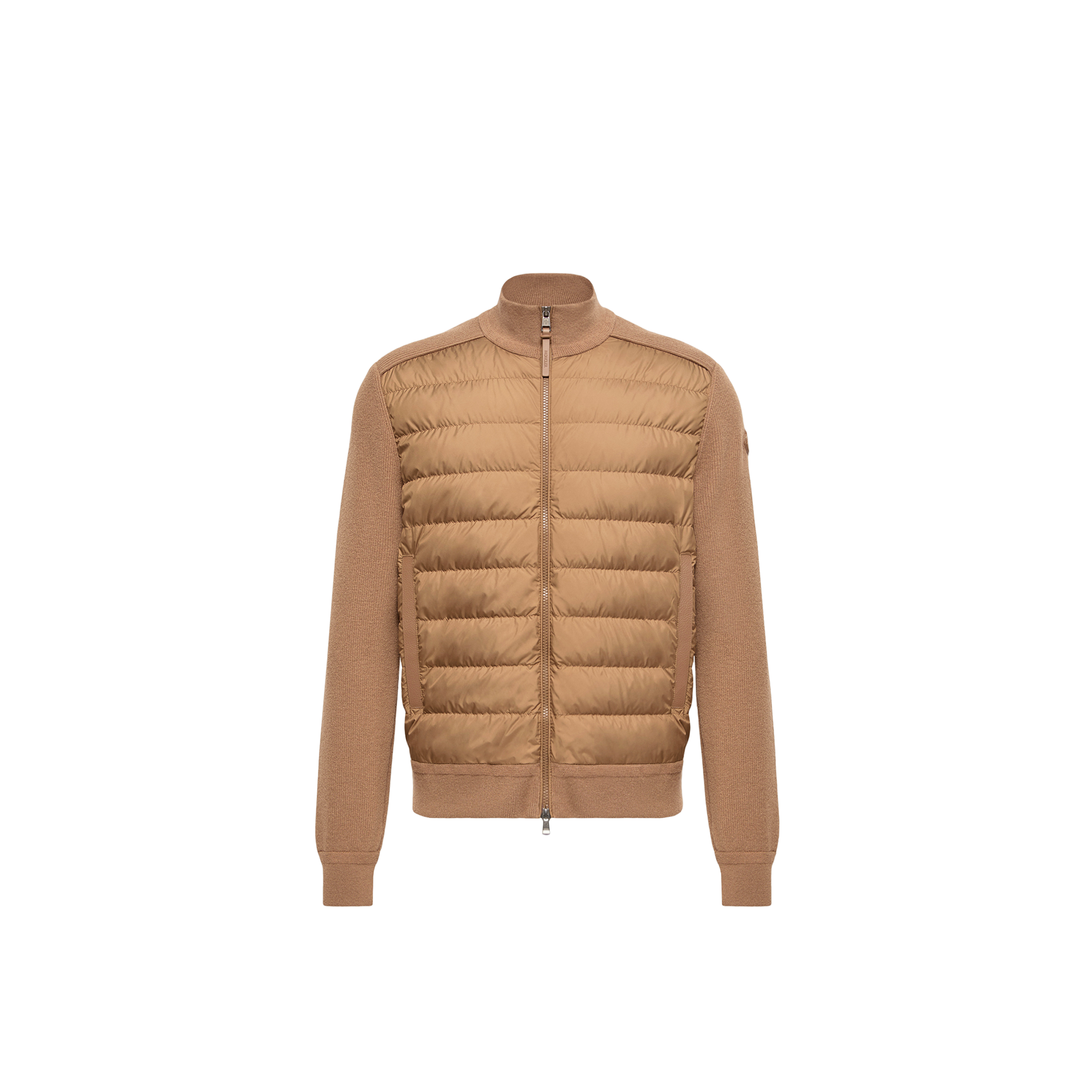 Moncler   Wool & Cashmere Blend Padded Zip-Up Cardigan for Men in Brown, Size: Xxl