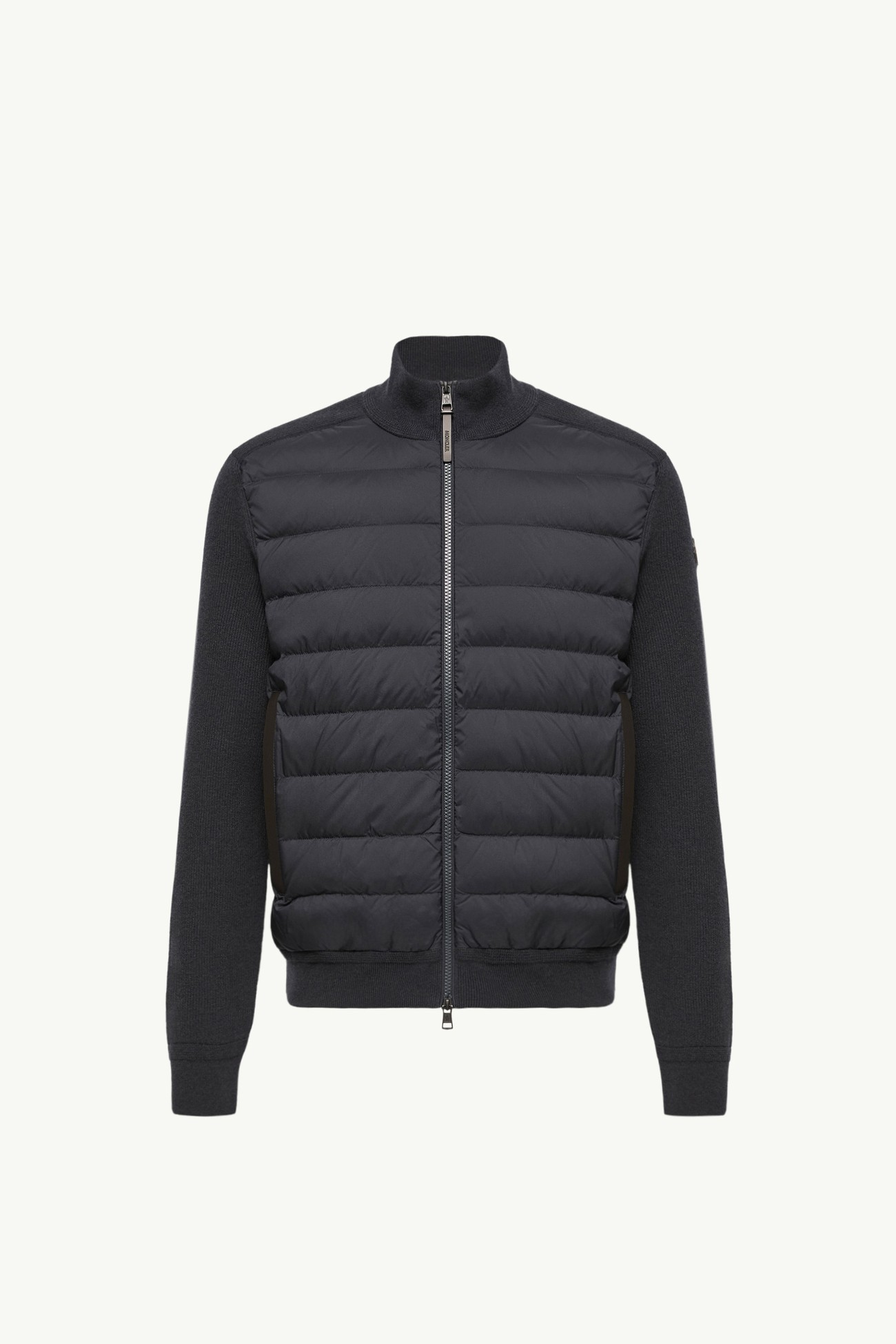 Wattierte Strickjacke aus Woll-Kaschmir-Mischung mit Reißverschluss Herren Navyblau Moncler 2