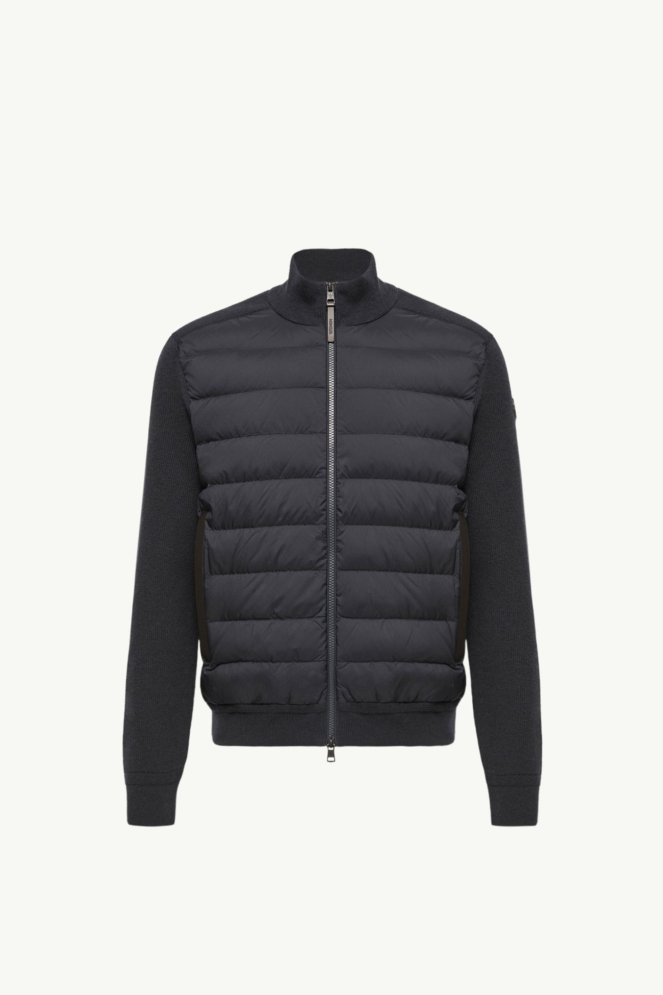 Wool & Cashmere Blend Padded Zip-Up Cardigan Men Navy Blue Moncler 2