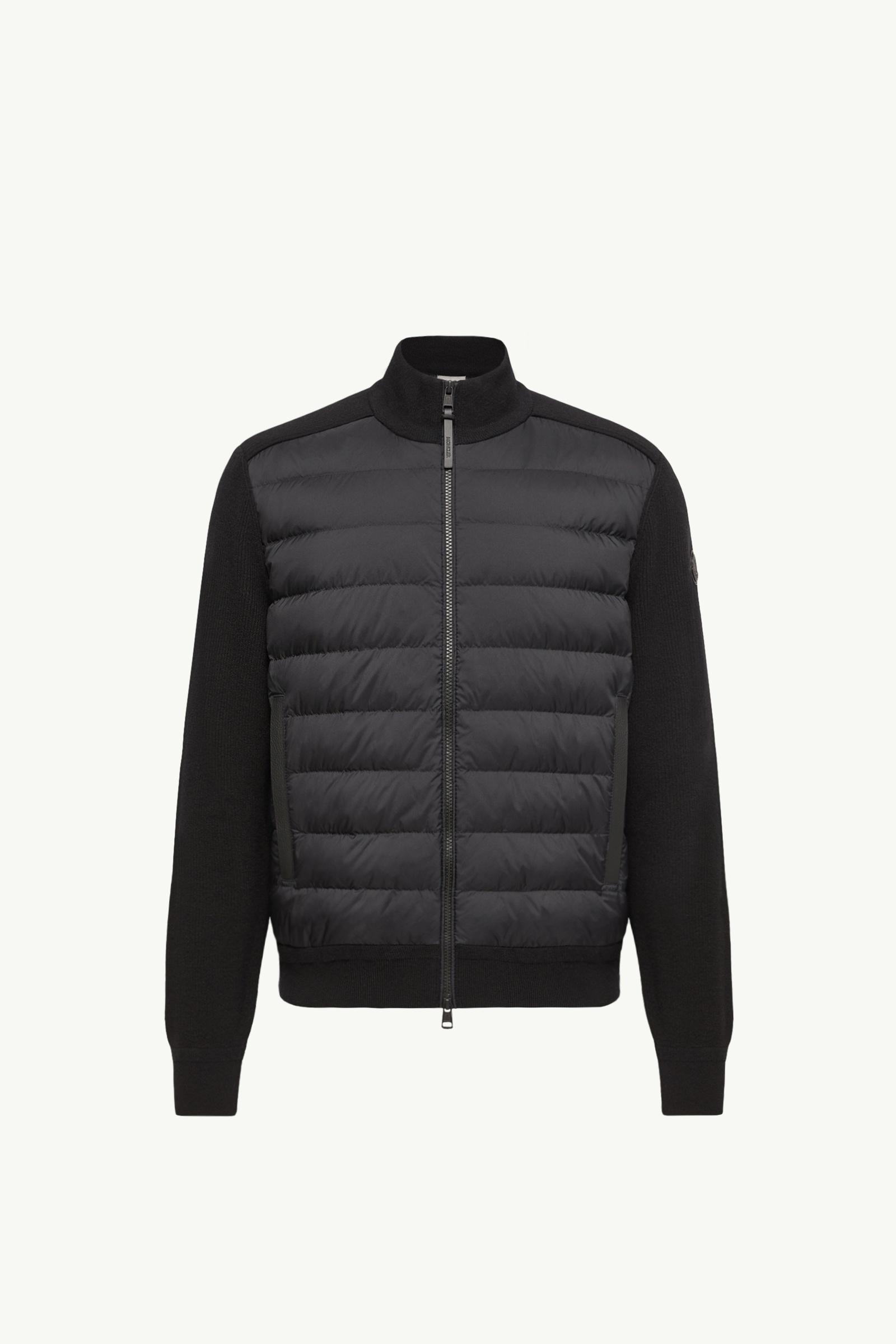 Wool & Cashmere Blend Padded Zip-Up Cardigan Men Black Moncler, 1 of 0